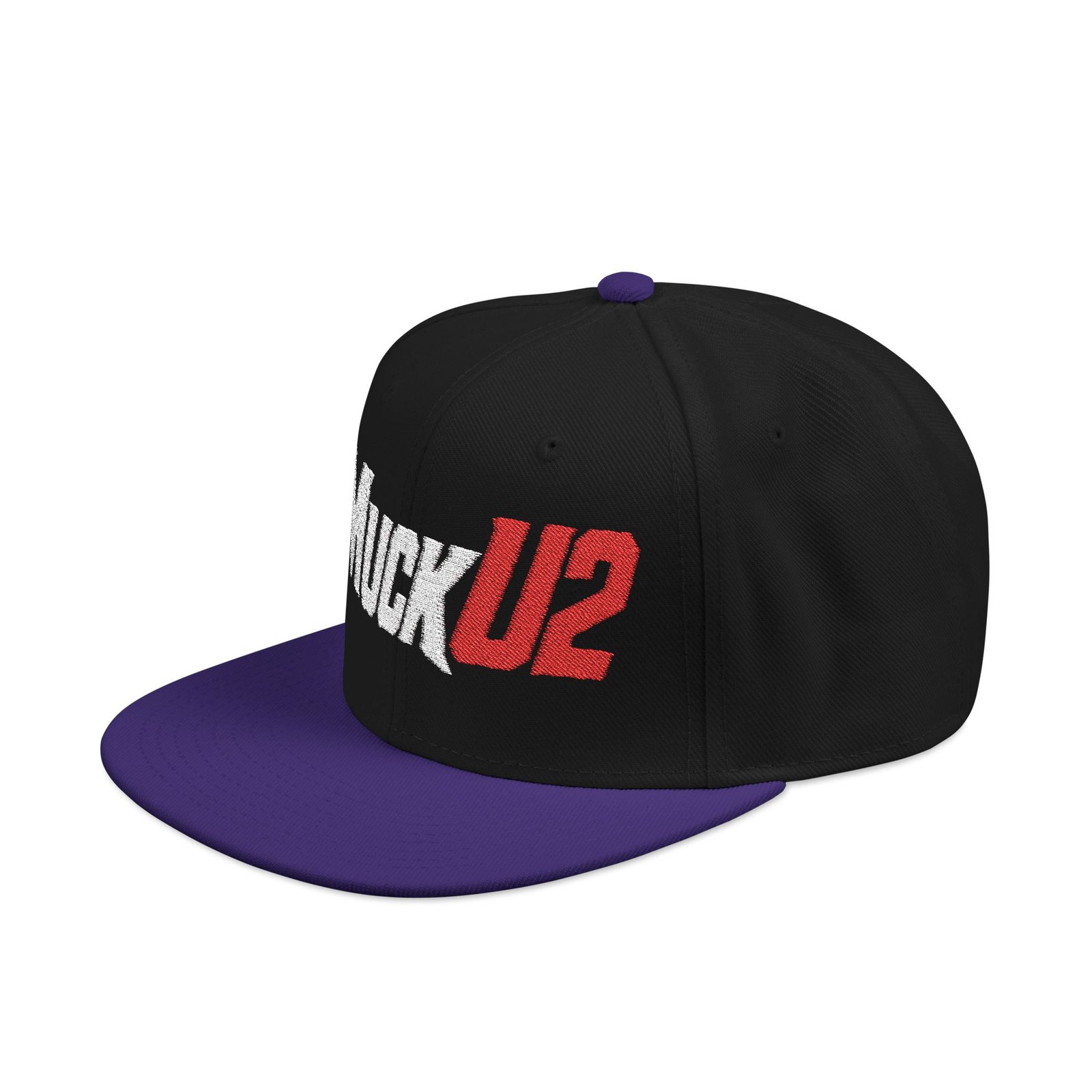 MuckU2 Snapback Poker Cap – White & Red Logo