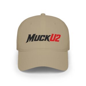 MuckU2 Distressed Dad Hat – Black & Red Logo