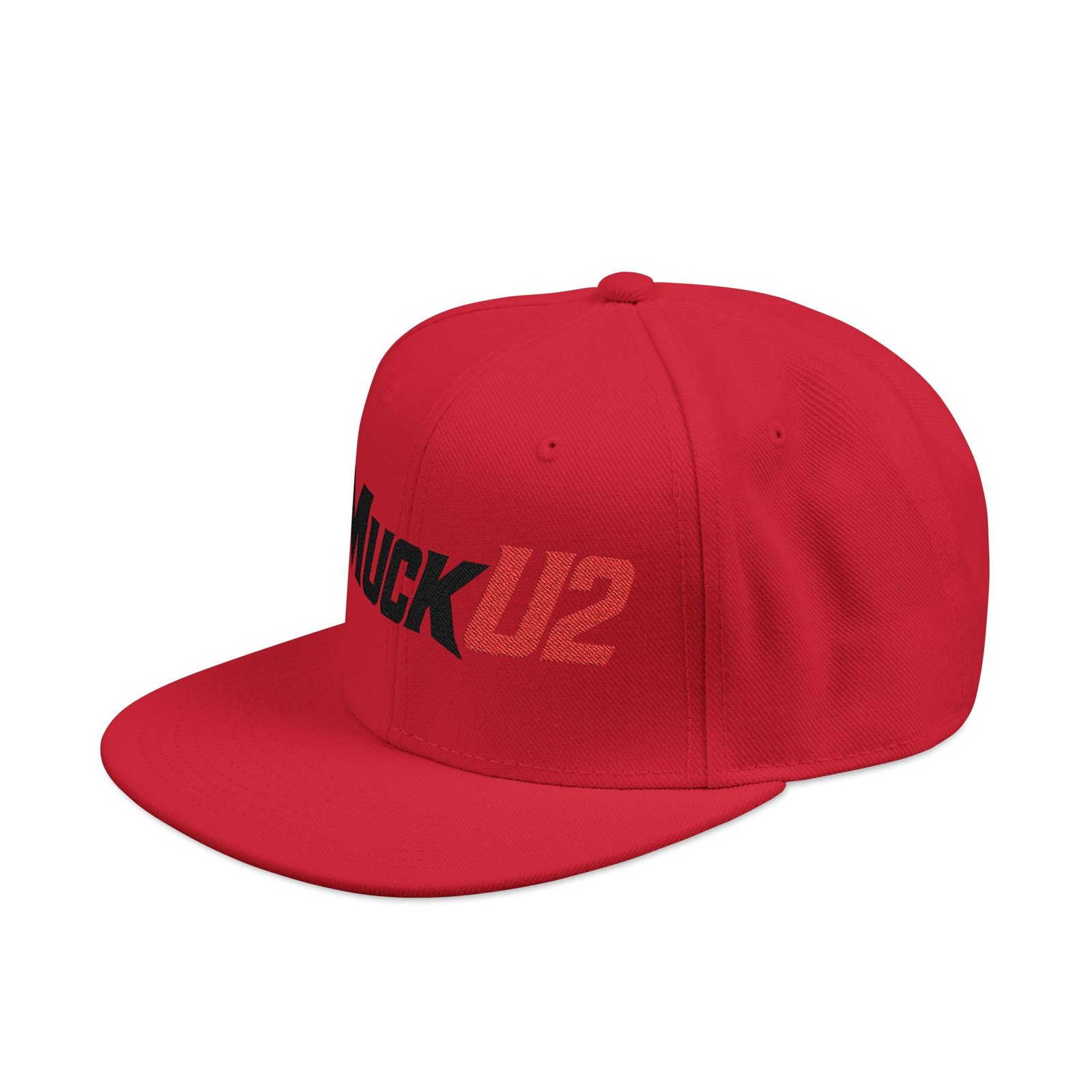 MuckU2 Snapback Poker Cap – Black & Red Logo