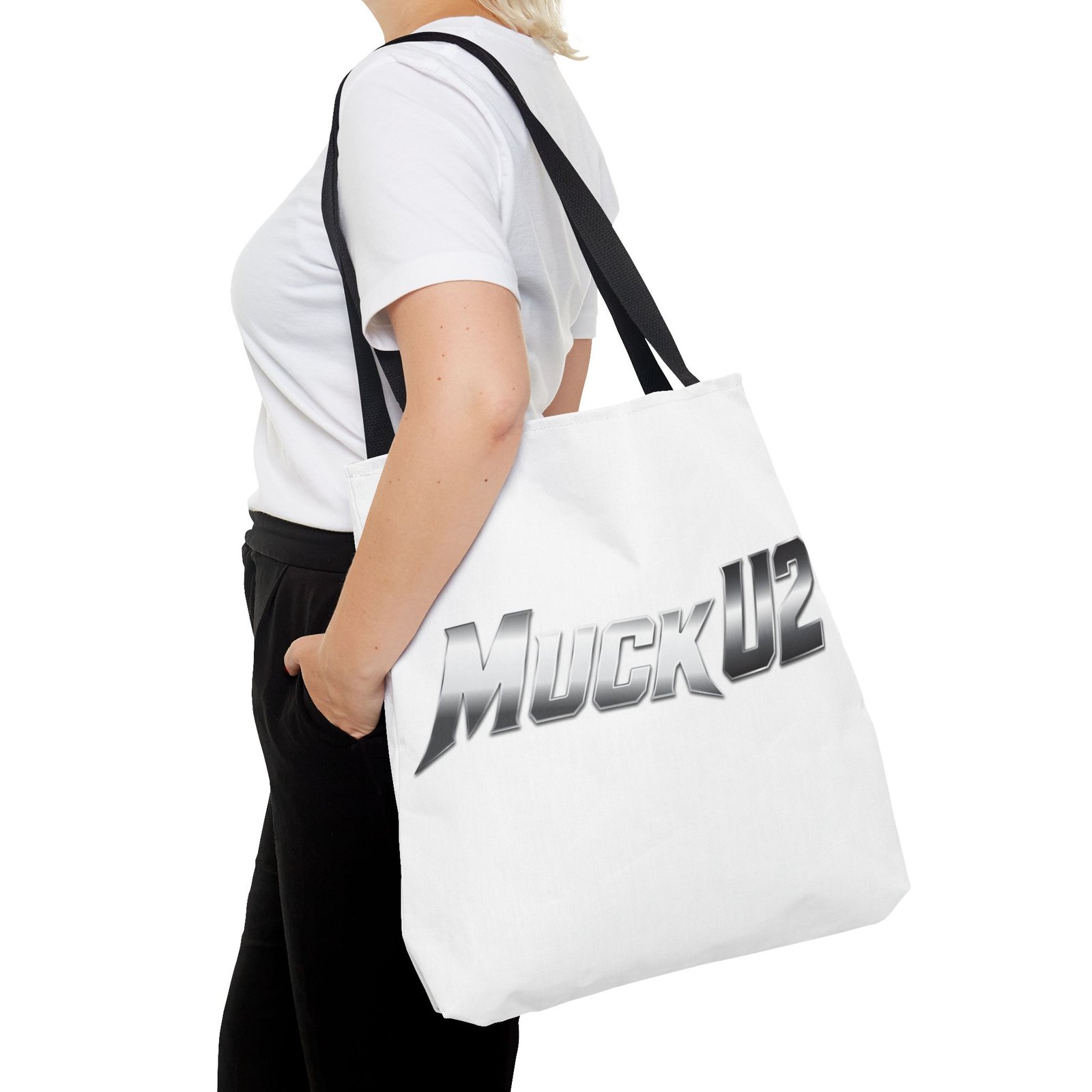 MuckU2 Canvas Tote Bag – Silver Gradient Poker Logo