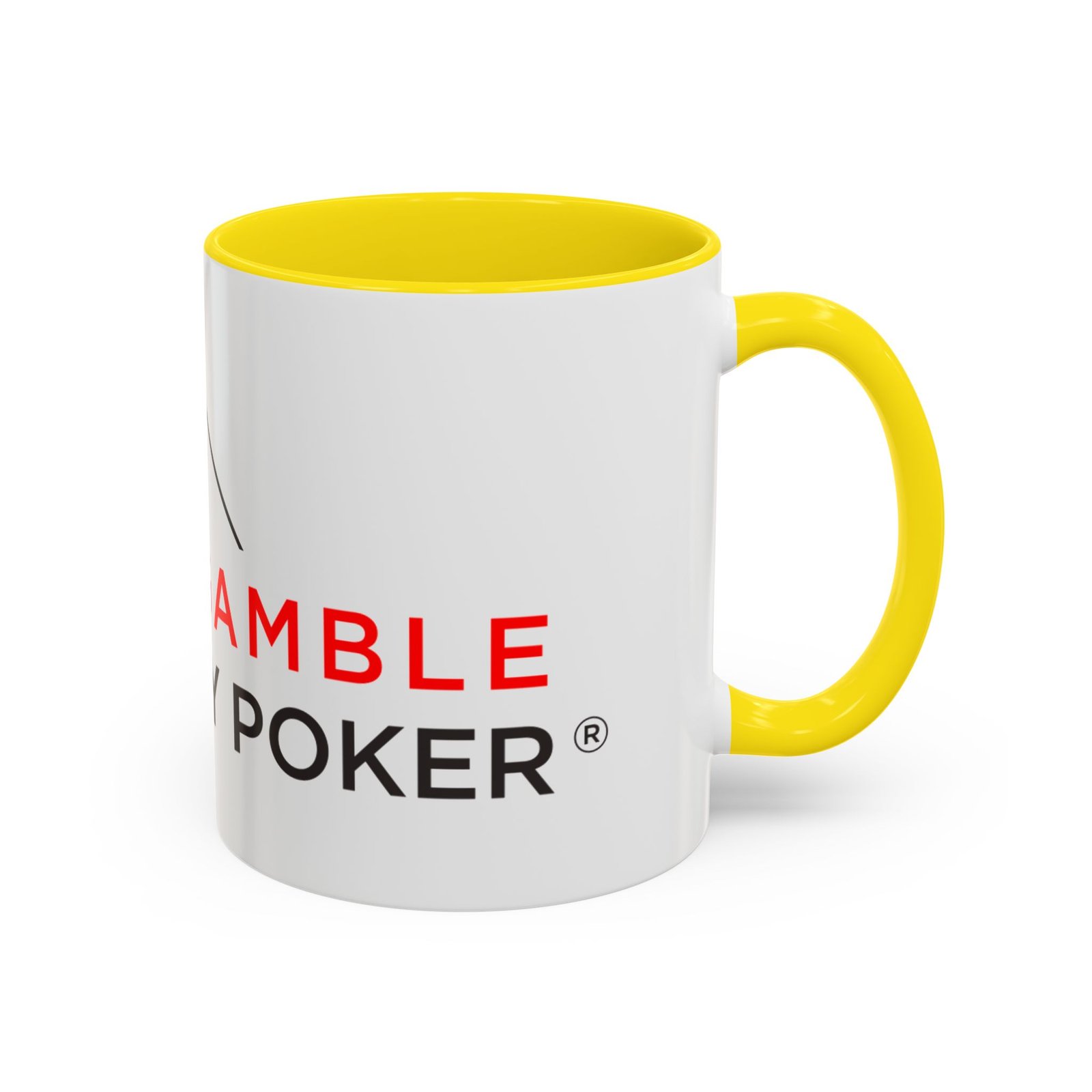 I Don’t Gamble, I Just Play Poker White Mug – Red & Black Logo