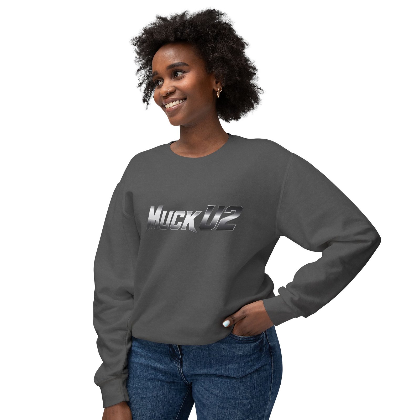 MuckU2 Sweatshirt – Silver Logo Poker Crewneck