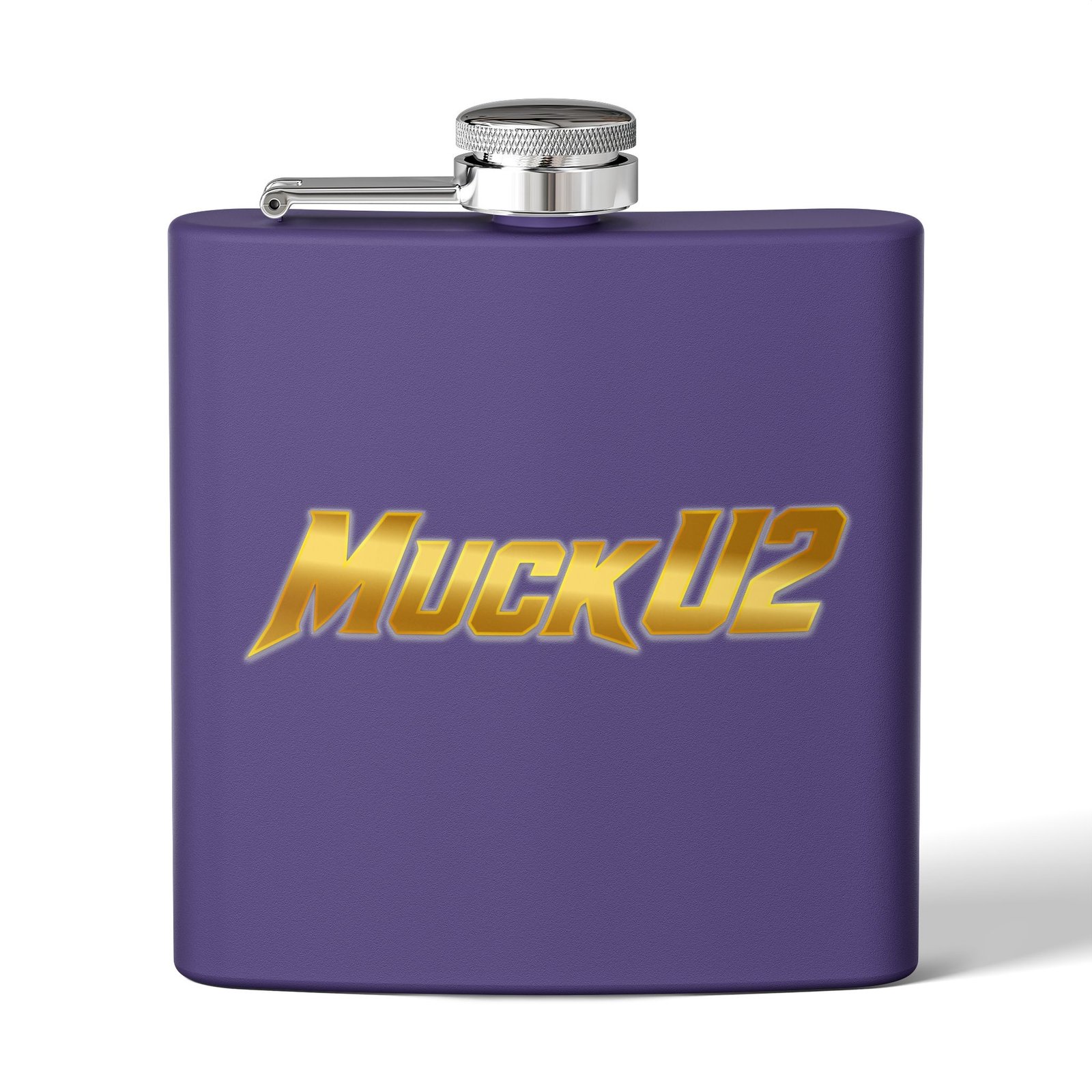 MuckU2 Flask – Gold Logo Poker Flask