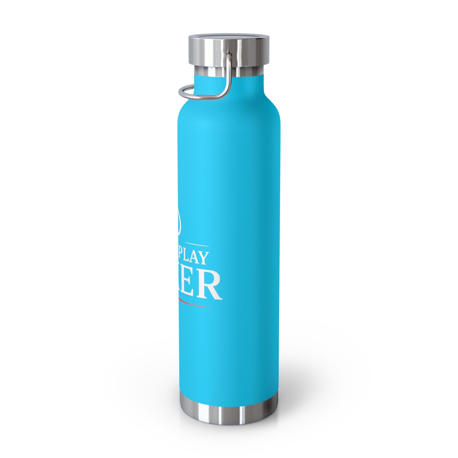 I Just Play Poker Insulated Water Bottle – White & Red Logo