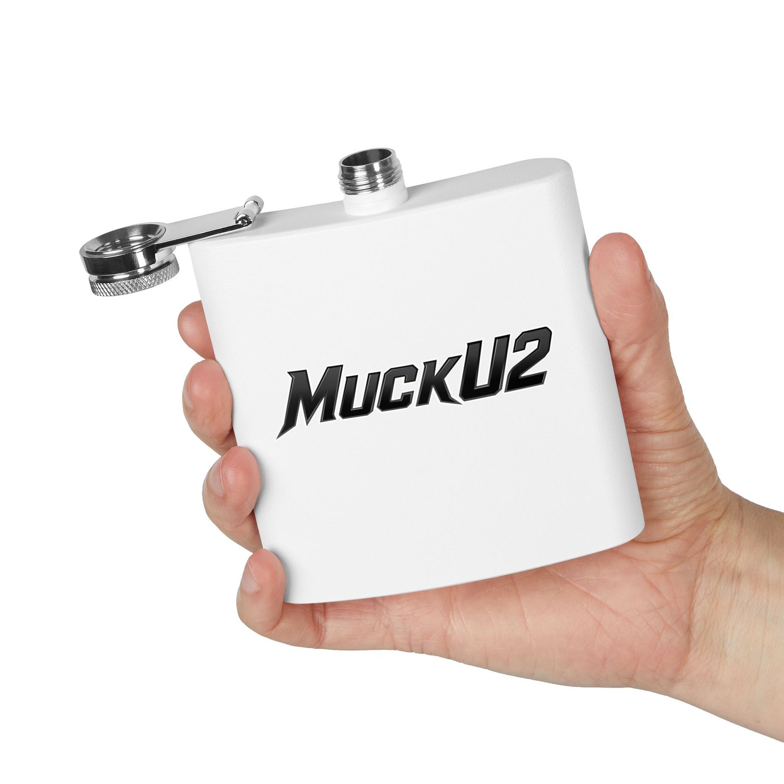 MuckU2 Flask – Black Logo Poker Flask