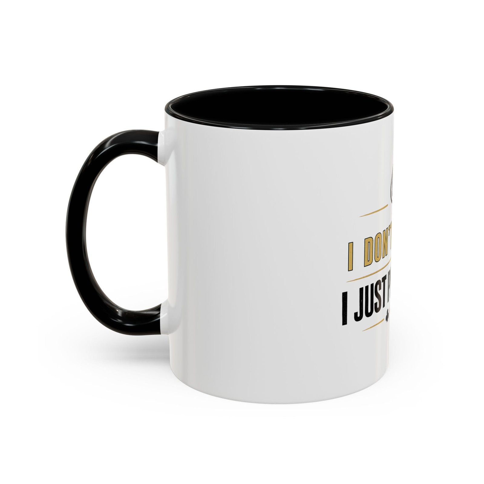 I Don’t Gamble, I Just Play Poker White Mug – Gold & Black Logo