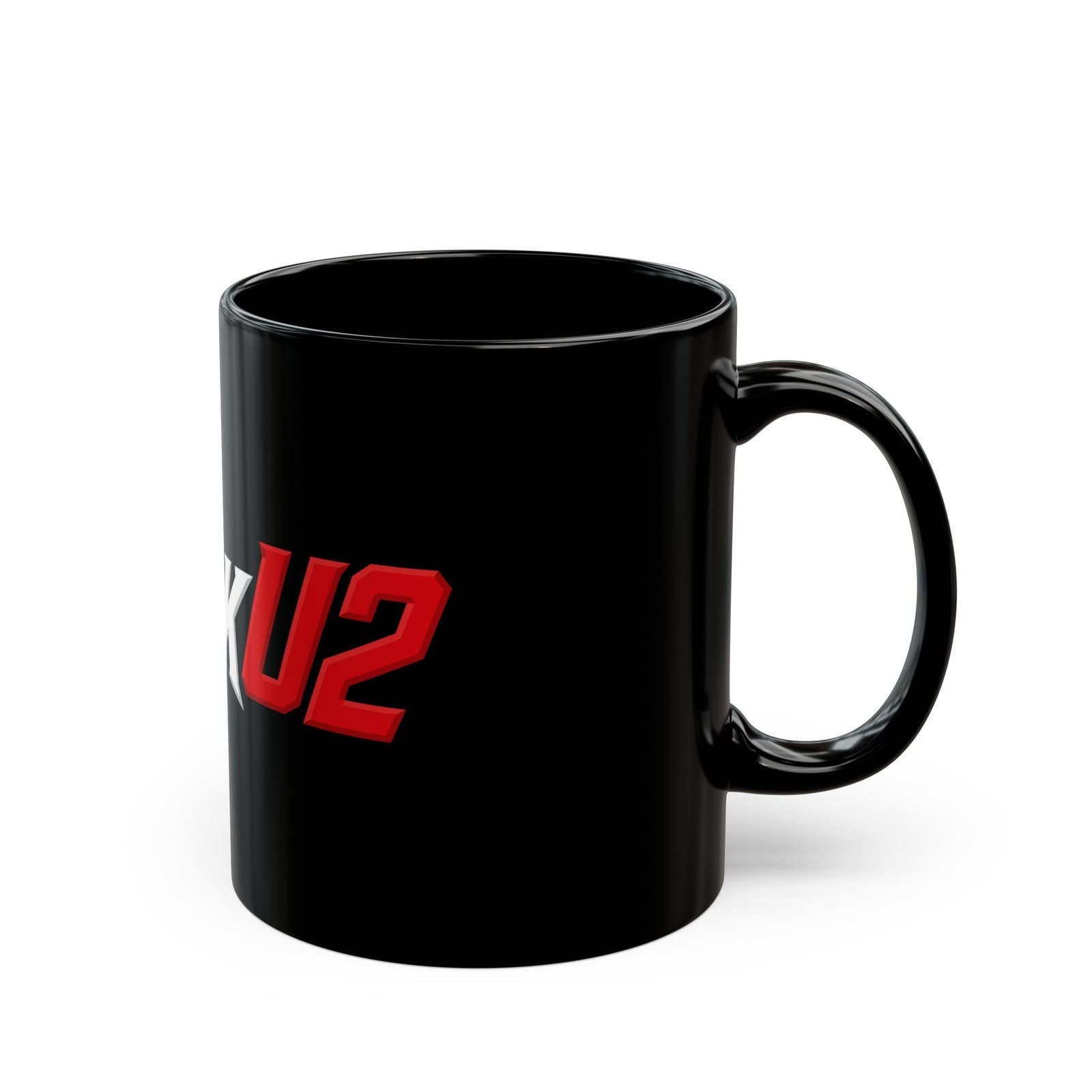 MuckU2 Black Mug – White & Red Logo Poker Mug