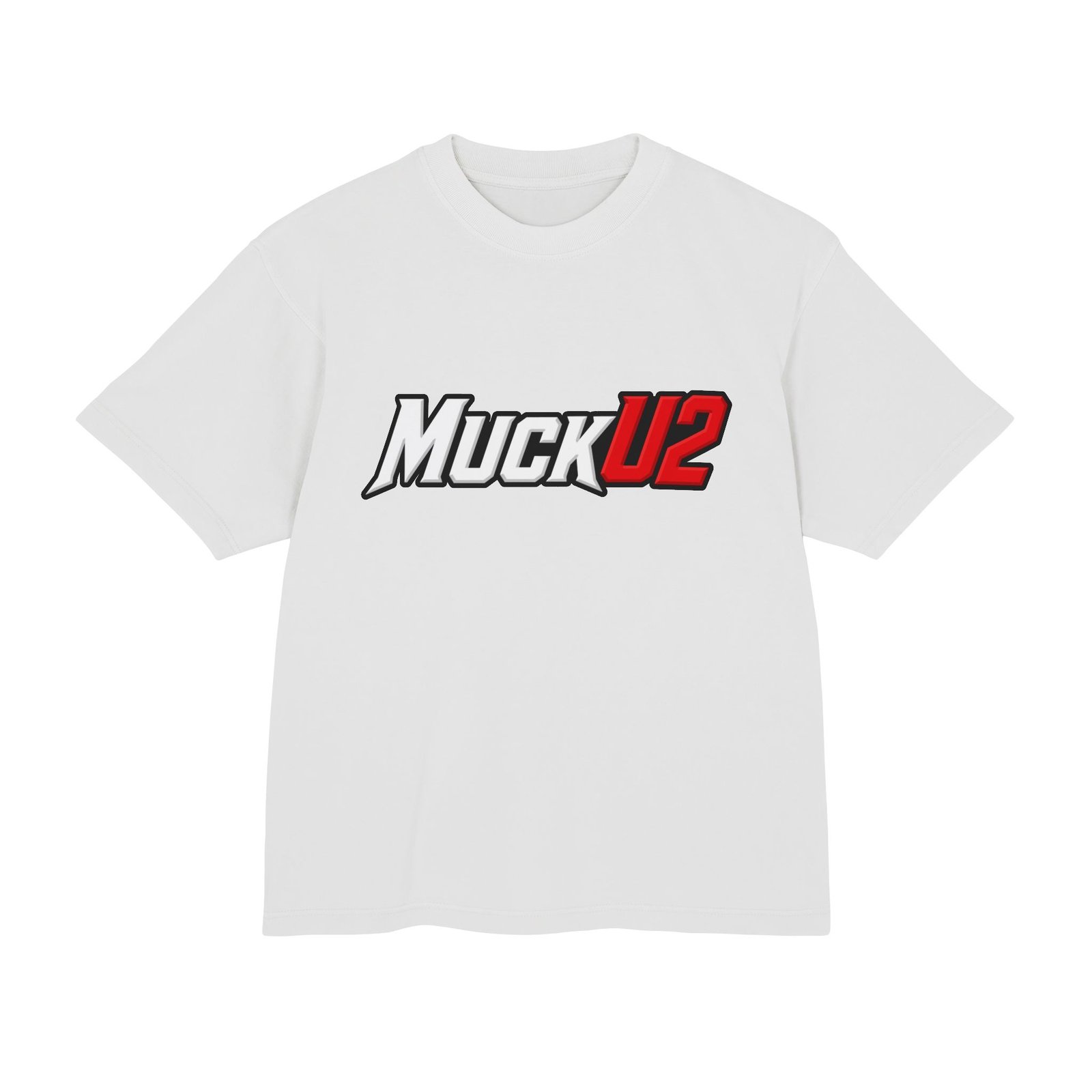 MuckU2 T-Shirt – White & Red Logo Poker Tee