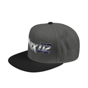 MuckU2 Snapback Poker Cap – Gradient Silver & Blue Logo