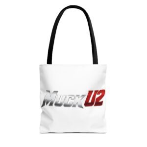 MuckU2 Canvas Tote Bag – Silver & Red Poker Logo
