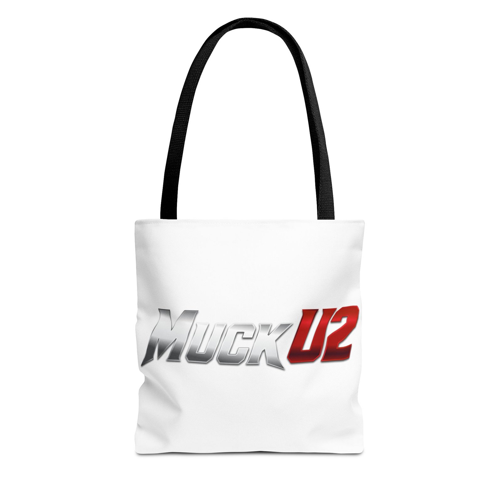 MuckU2 Canvas Tote Bag – Silver & Red Poker Logo