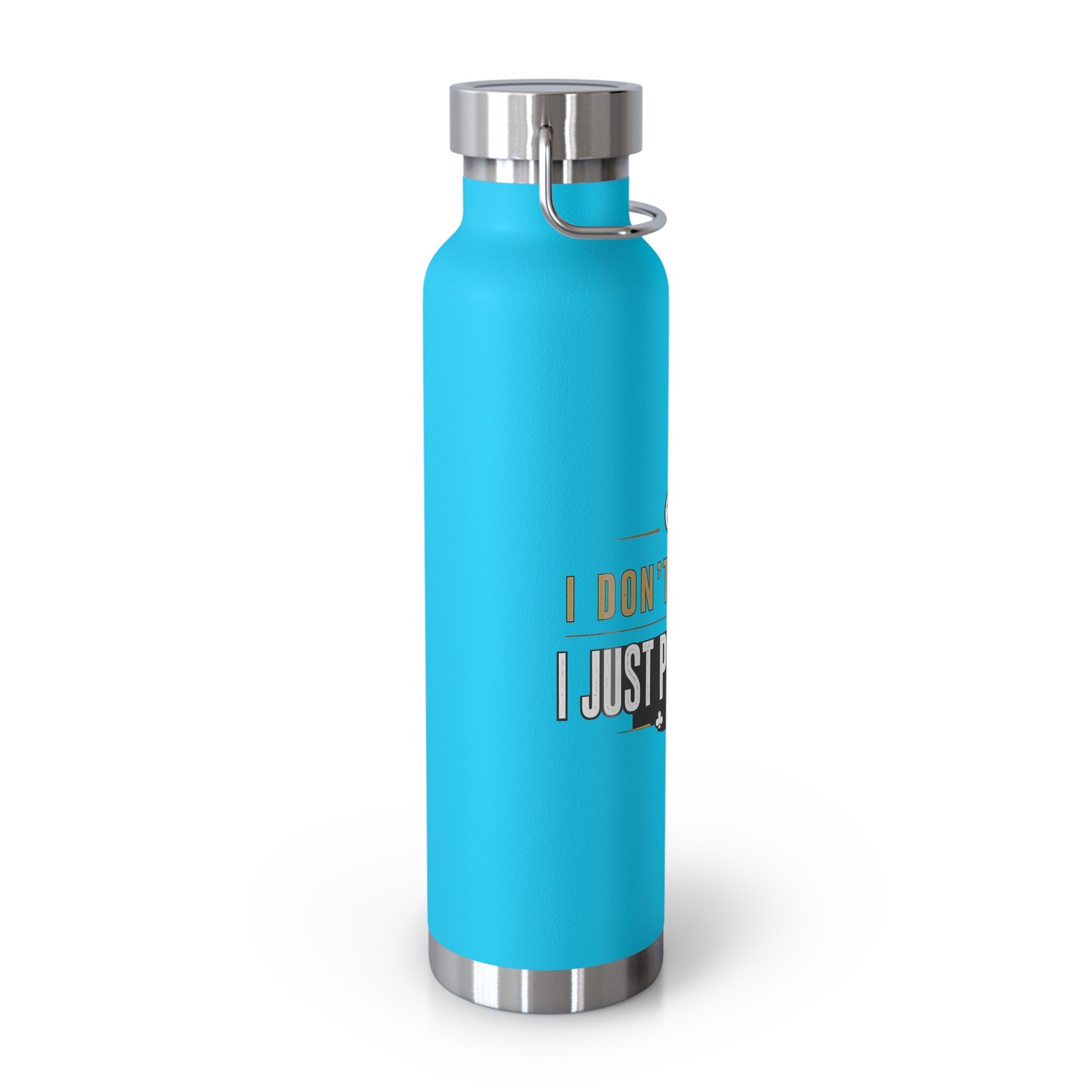 I Don’t Gamble, I Just Play Poker Insulated Water Bottle – Gold & Black Logo