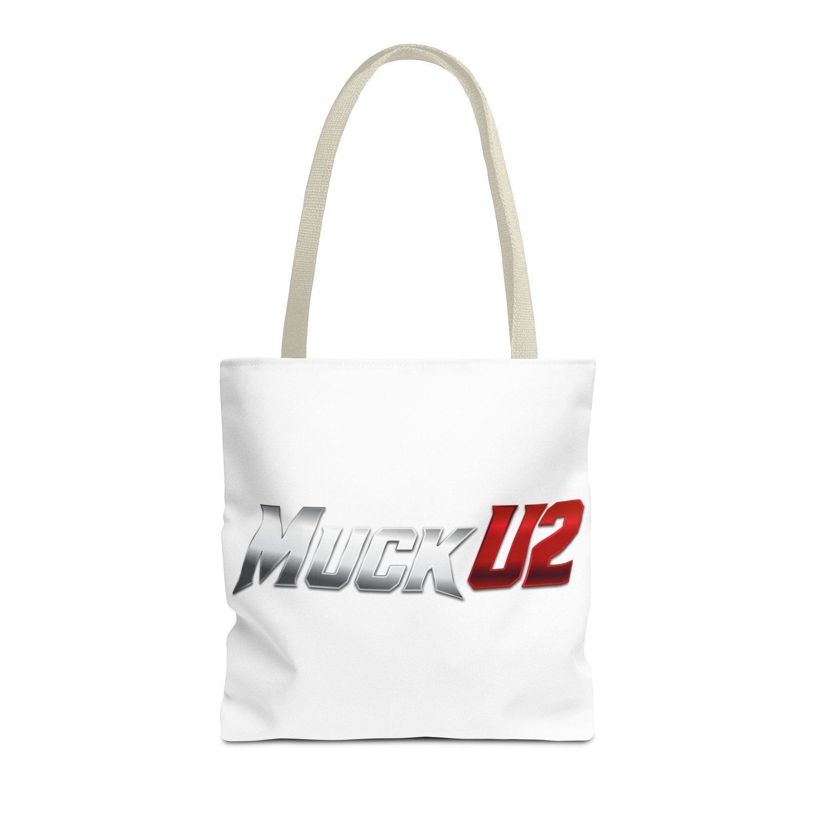 MuckU2 Canvas Tote Bag – Silver & Red Poker Logo