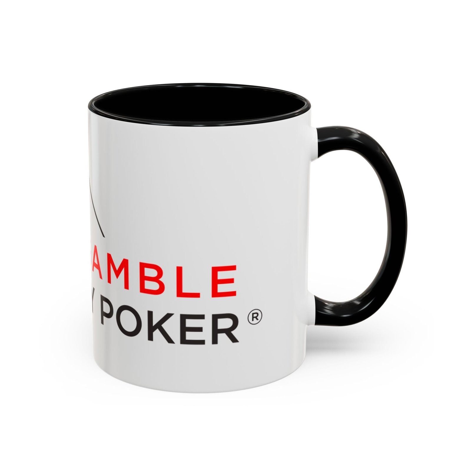 I Don’t Gamble, I Just Play Poker White Mug – Red & Black Logo