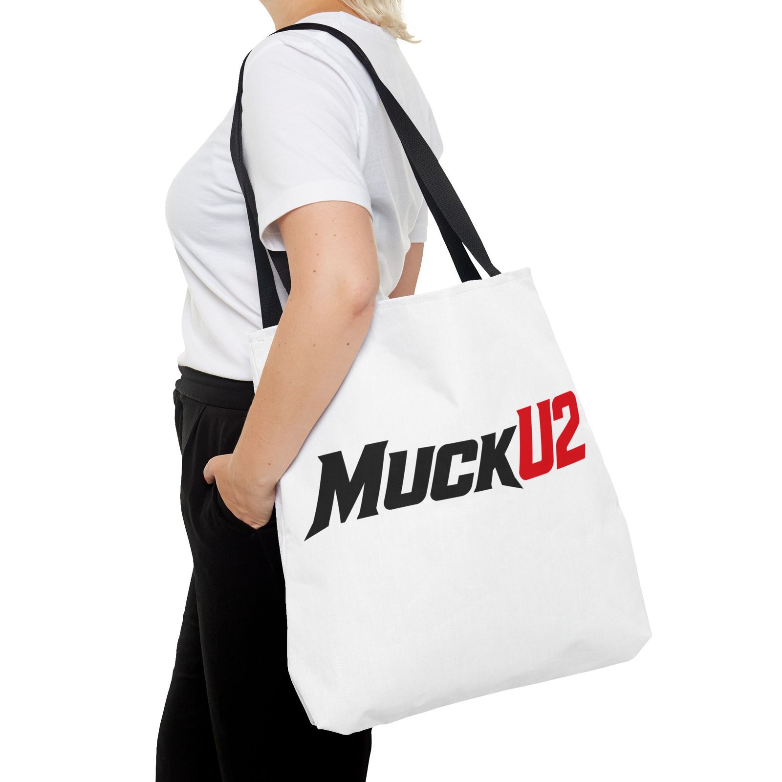 MuckU2 Canvas Tote Bag – Black & Red Poker Logo