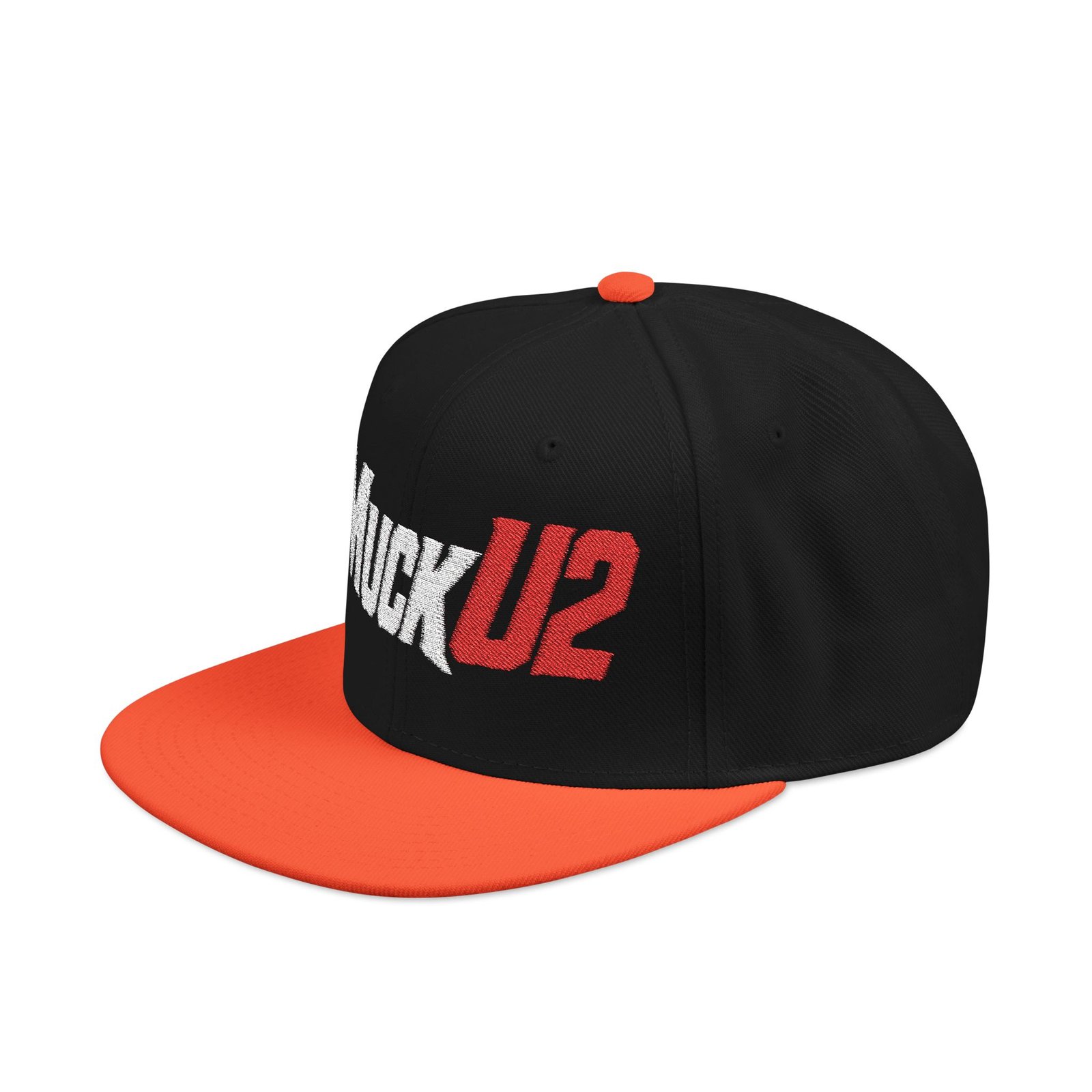MuckU2 Snapback Poker Cap – White & Red Logo