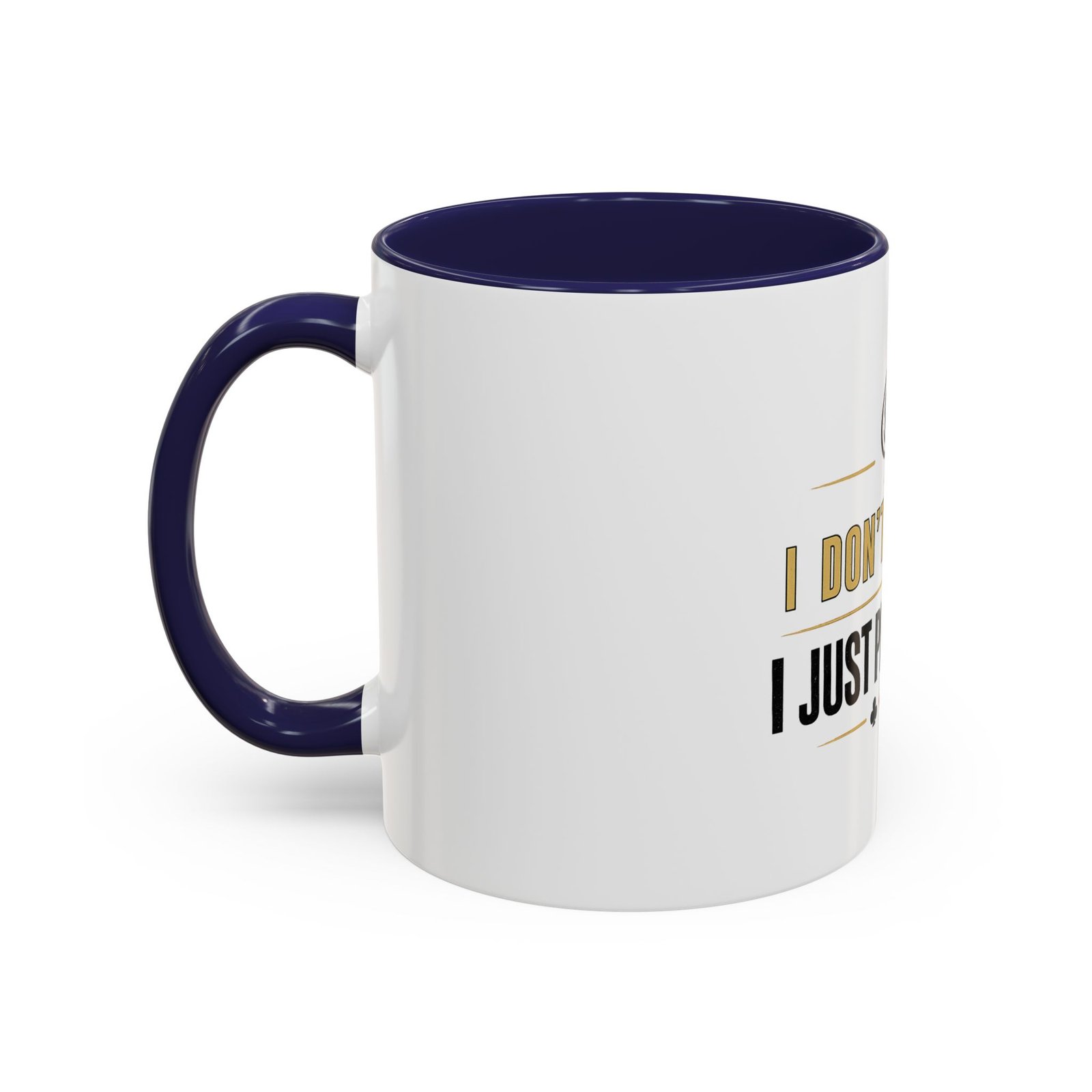I Don’t Gamble, I Just Play Poker White Mug – Gold & Black Logo