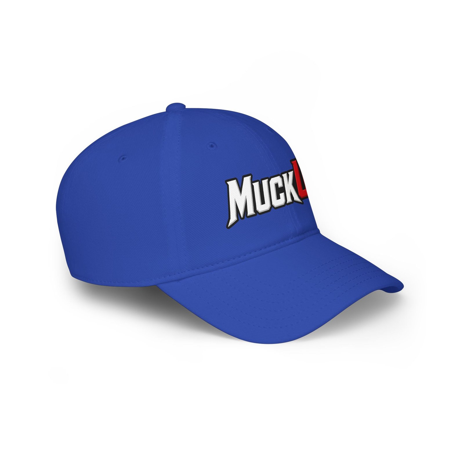 MuckU2 Poker Cap – White & Red Logo Baseball Hat