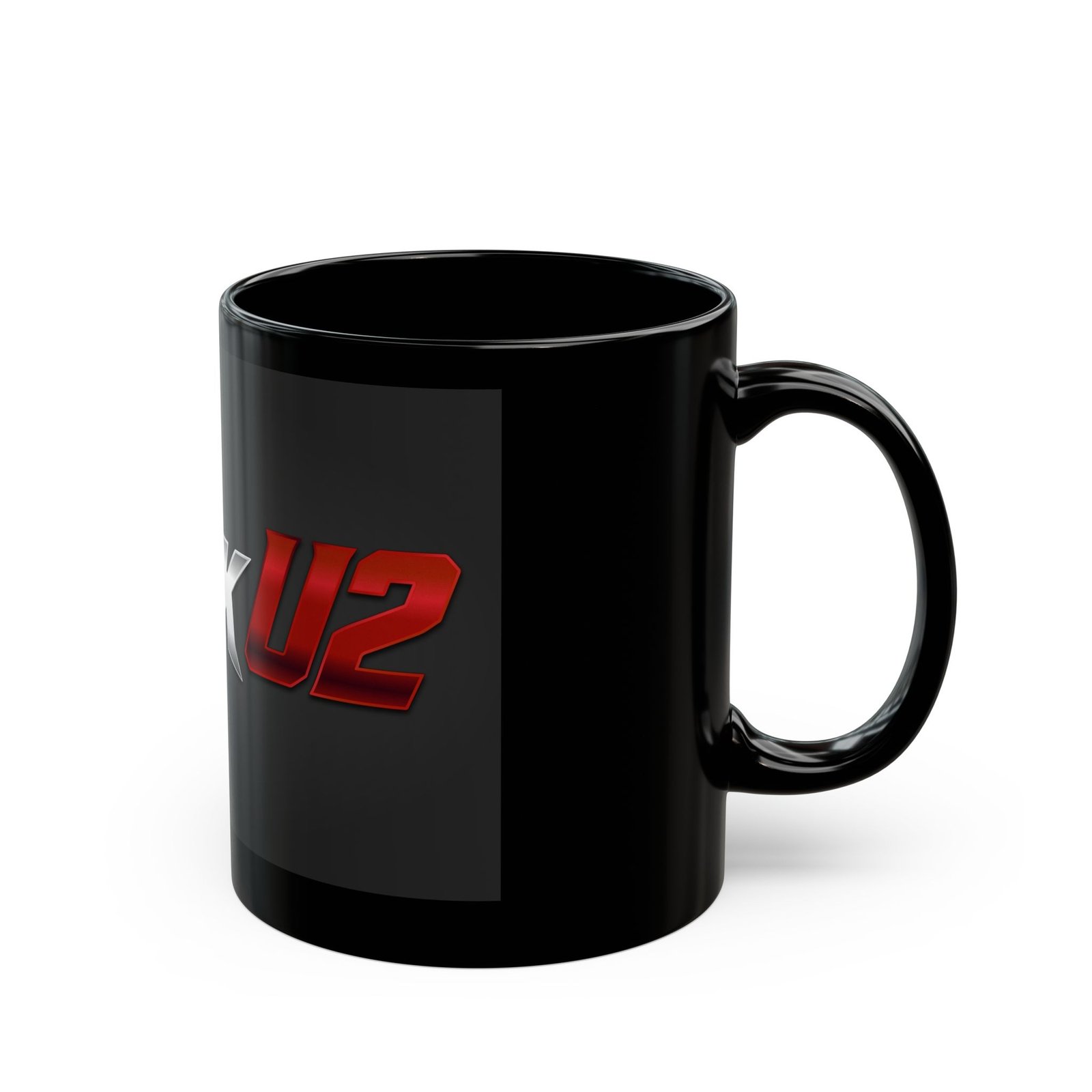 MuckU2 Black Mug – Silver & Red Logo Poker Mug