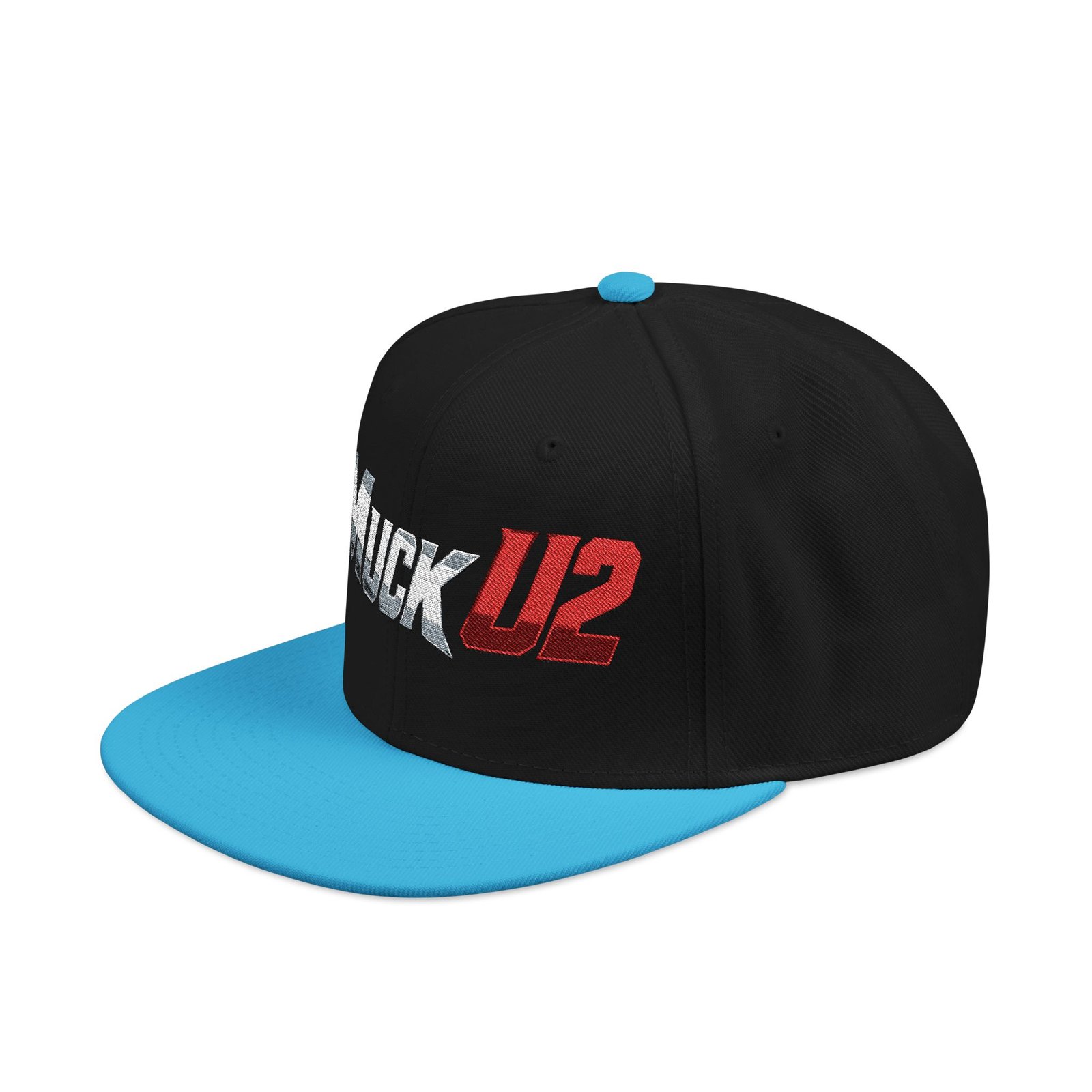 MuckU2 Snapback Poker Cap – Gradient Silver & Red Logo