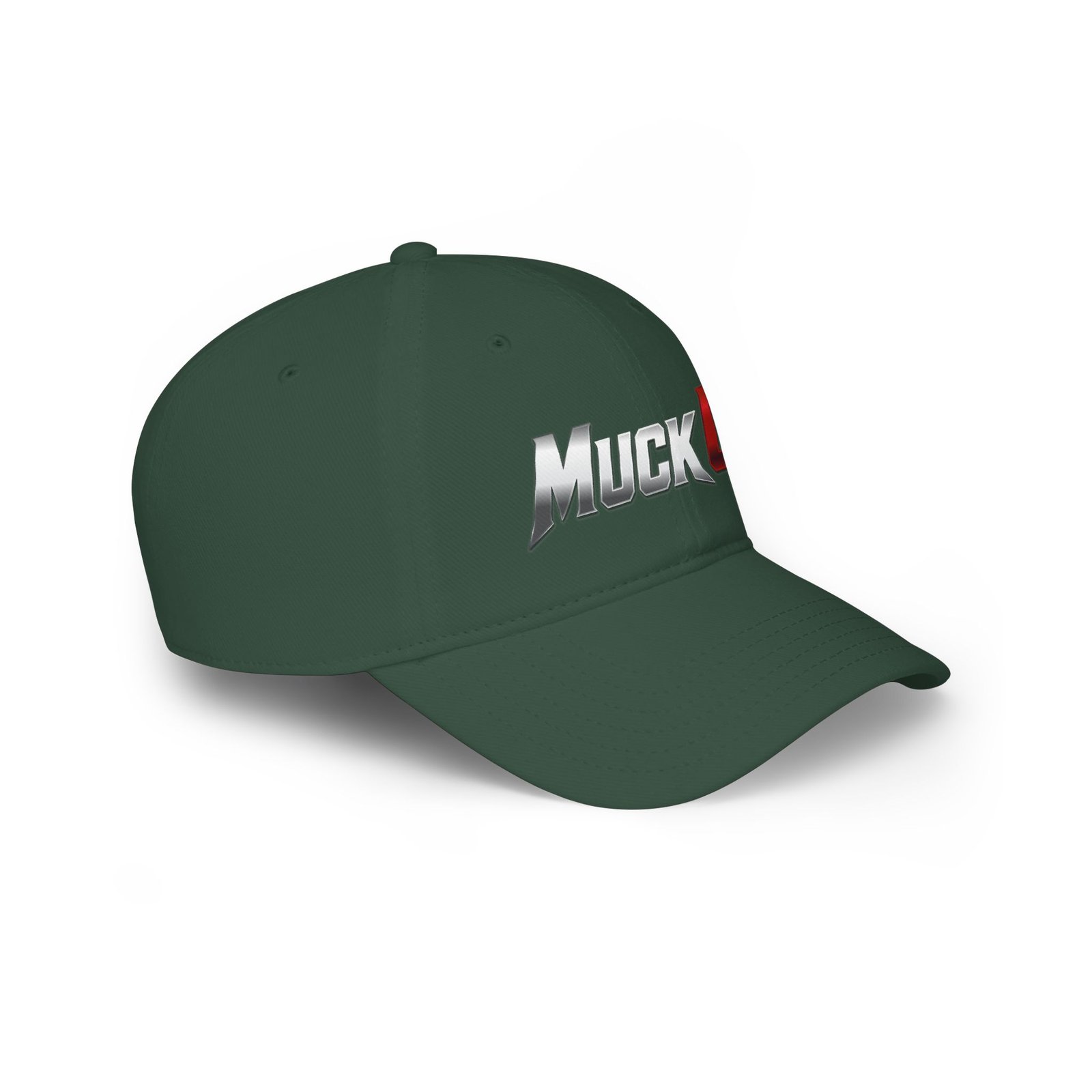 MuckU2 Poker Cap – Silver & Red Logo Baseball Hat