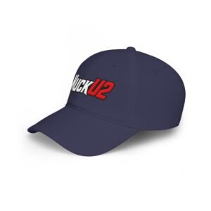 MuckU2 Poker Cap – White & Red Logo Baseball Hat