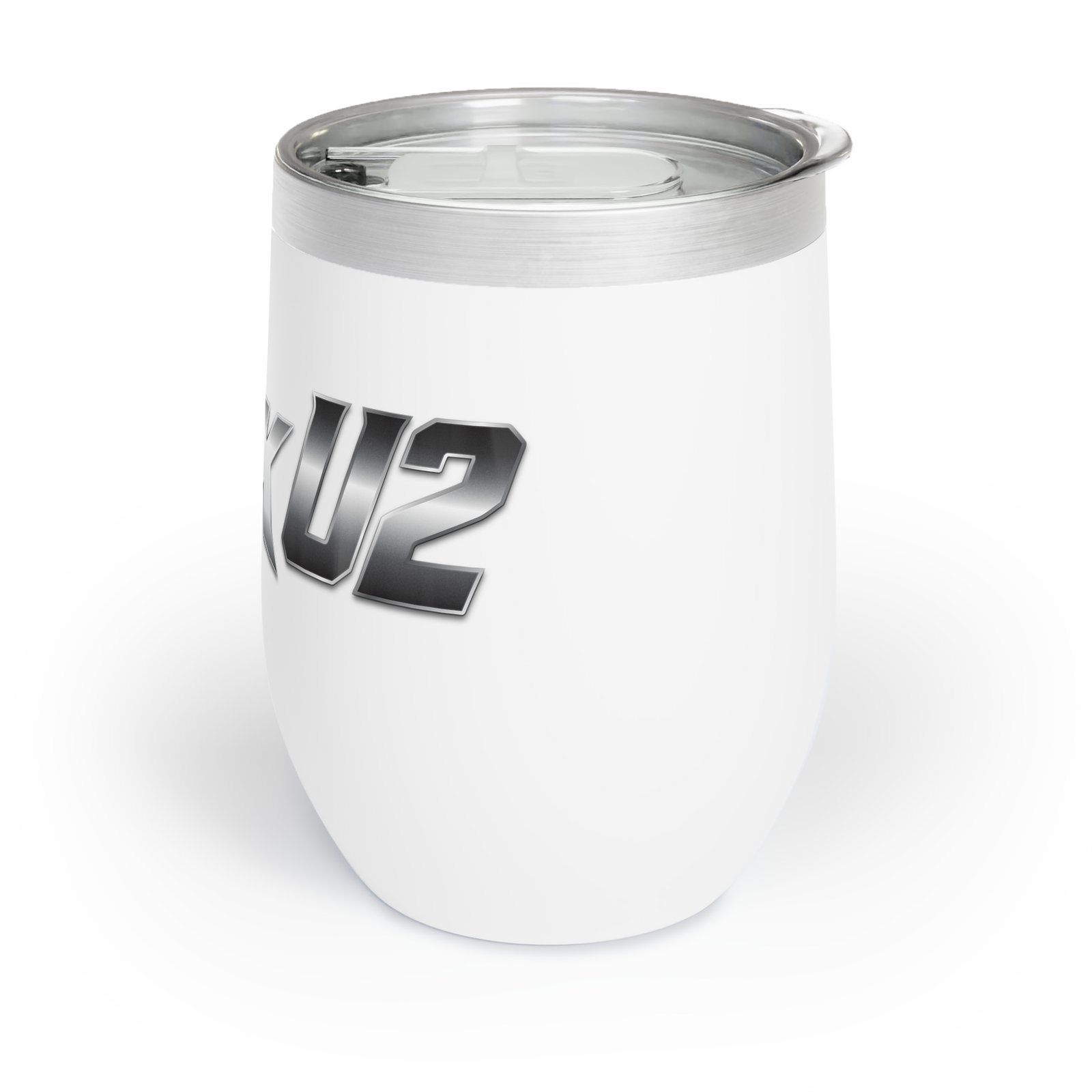MuckU2 Wine Tumbler – Gradient Silver Poker Logo
