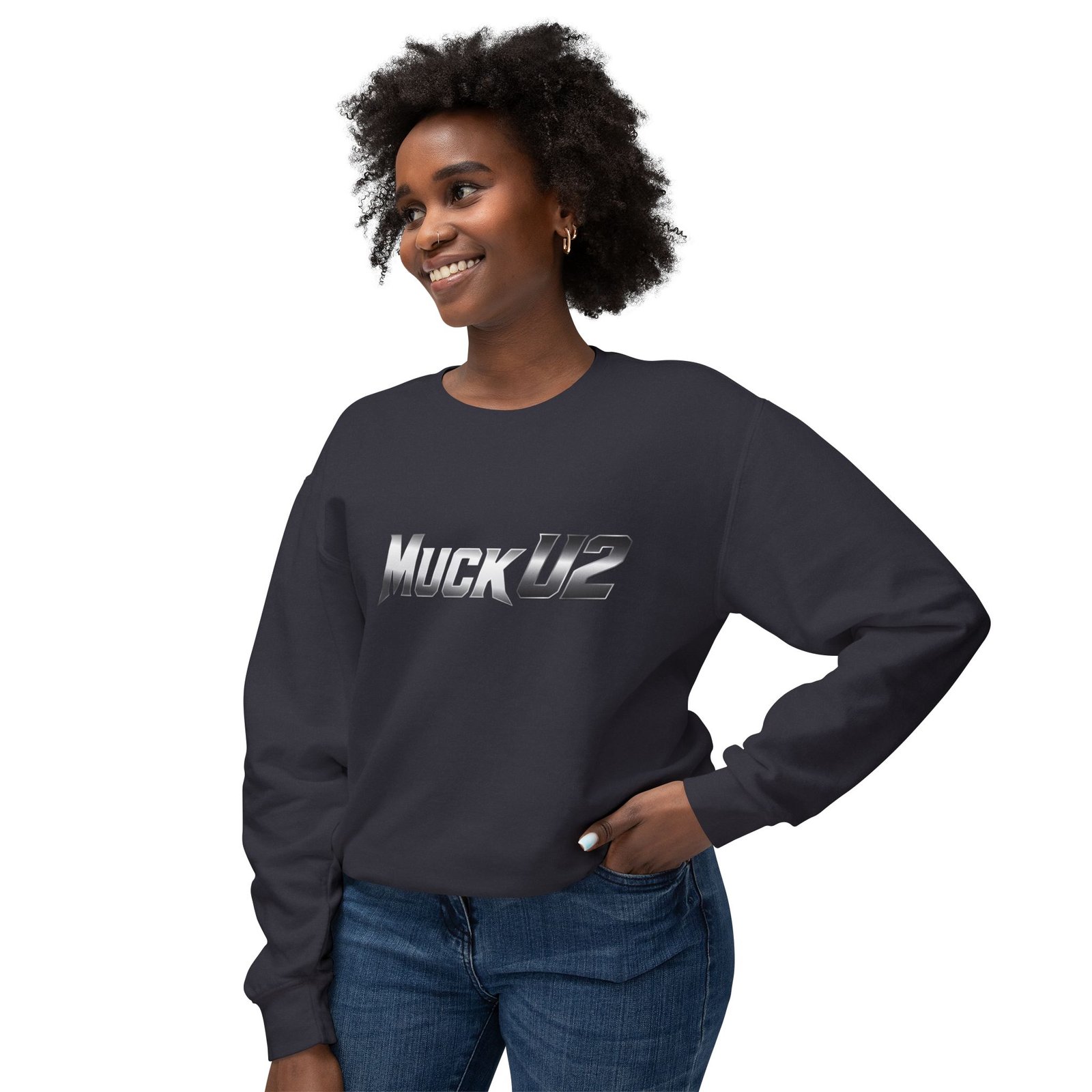 MuckU2 Sweatshirt – Silver Logo Poker Crewneck