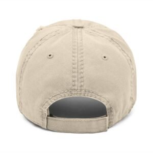 MuckU2 Distressed Dad Hat – Black & Red Embroidered Poker Cap
