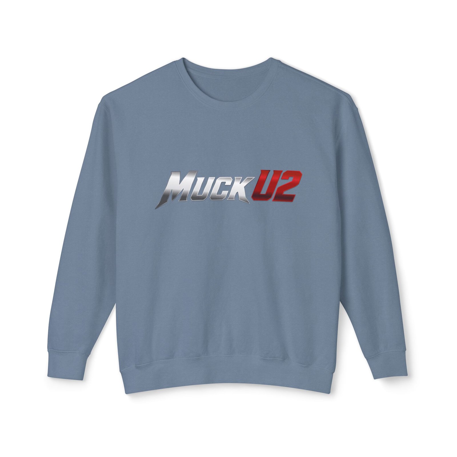 MuckU2 Sweatshirt – Silver & Red Logo Poker Crewneck