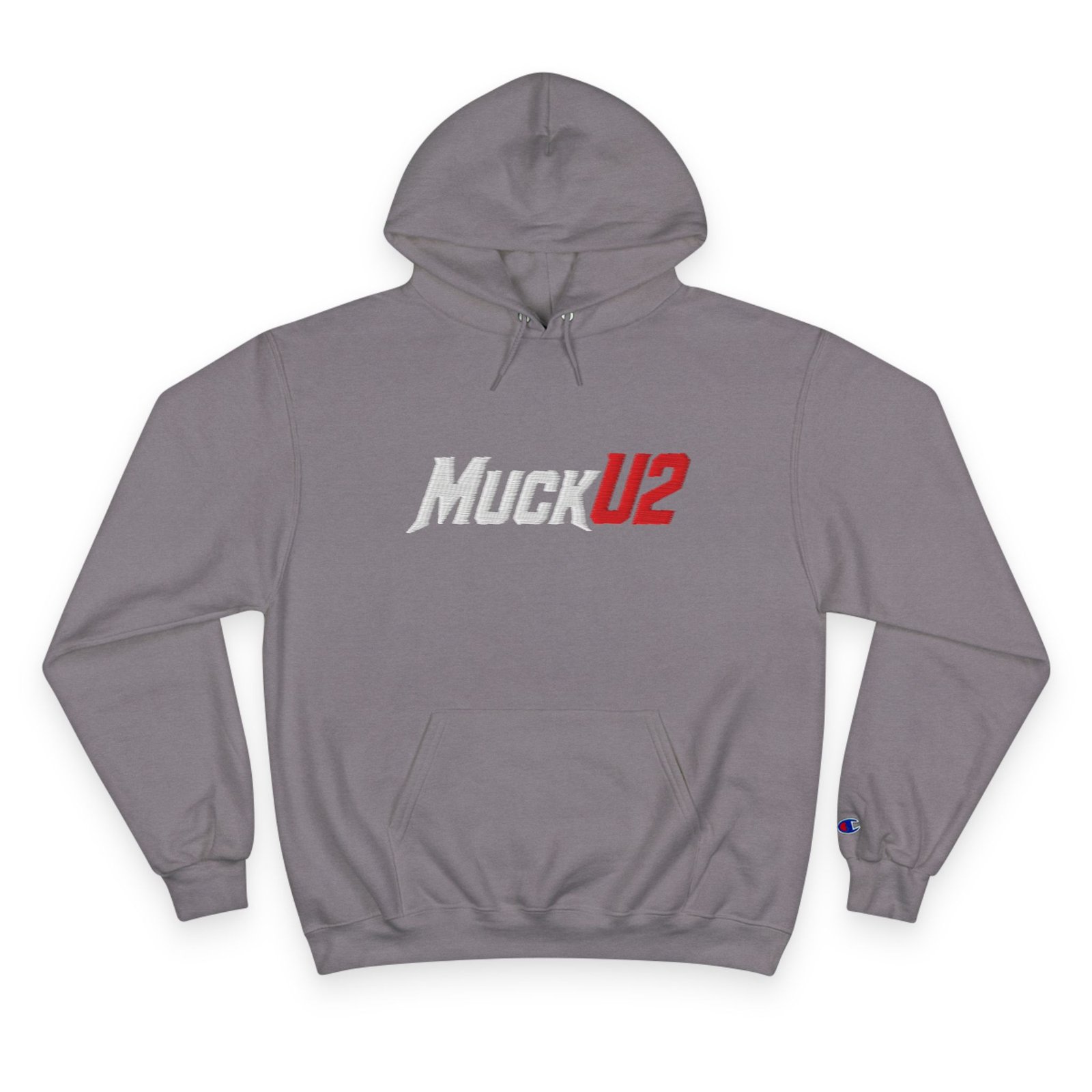 MuckU2 Hoodie – White & Red Logo Poker Pullover