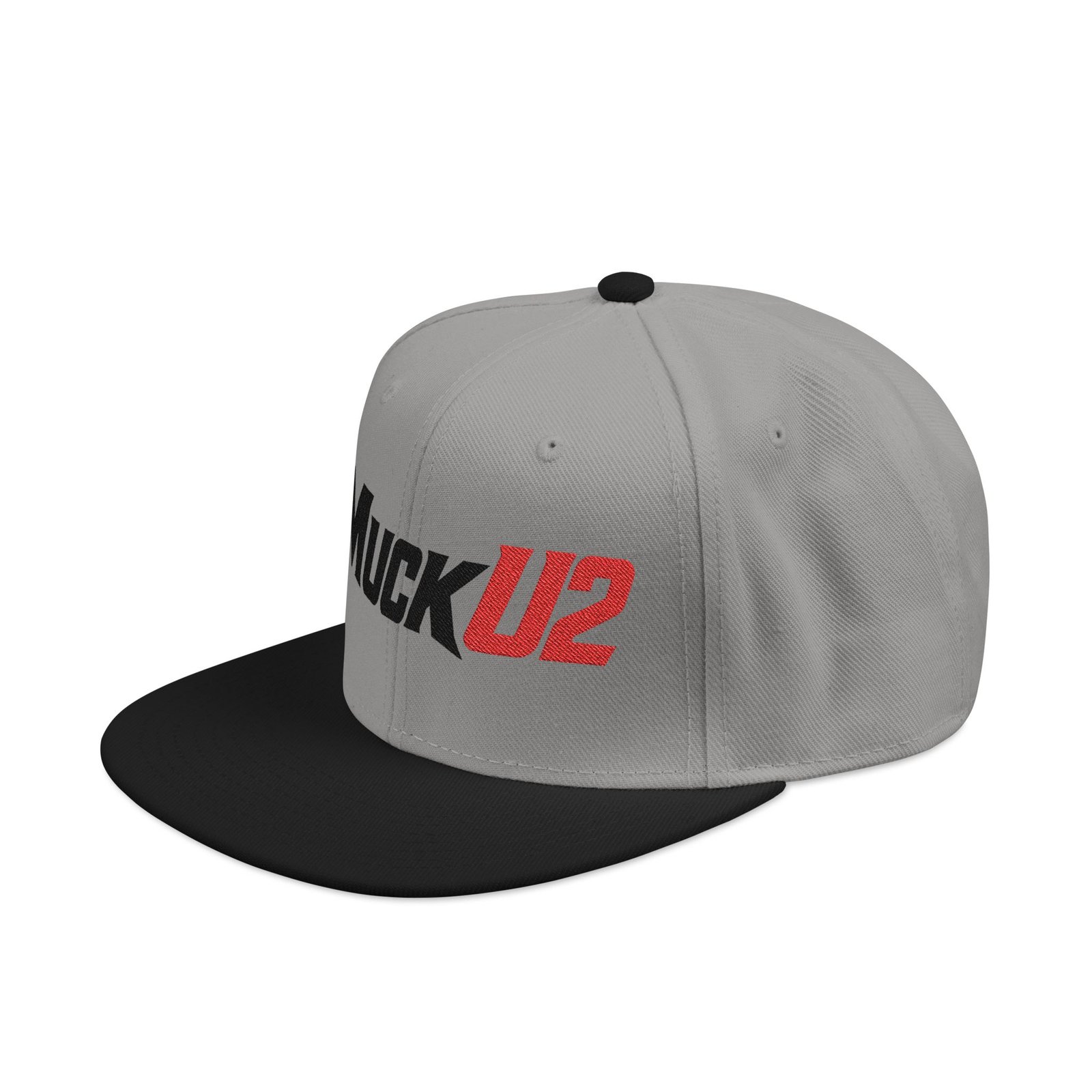 MuckU2 Snapback Poker Cap – Black & Red Logo