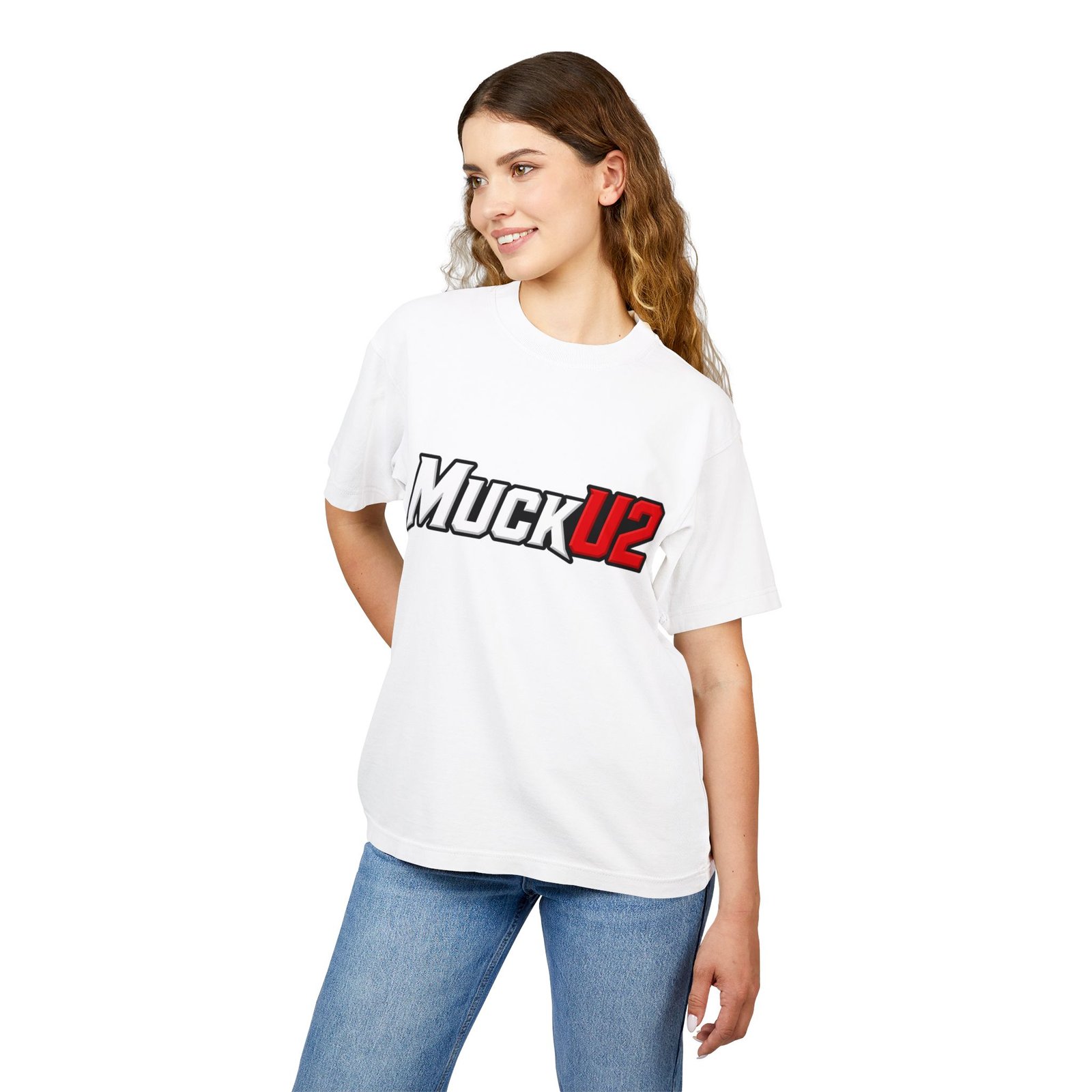MuckU2 T-Shirt – White & Red Logo Poker Graphic Tee