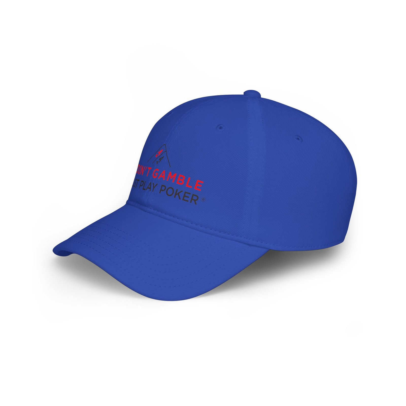 I Don’t Gamble, I Just Play Poker Cap – Red & Black Poker Logo