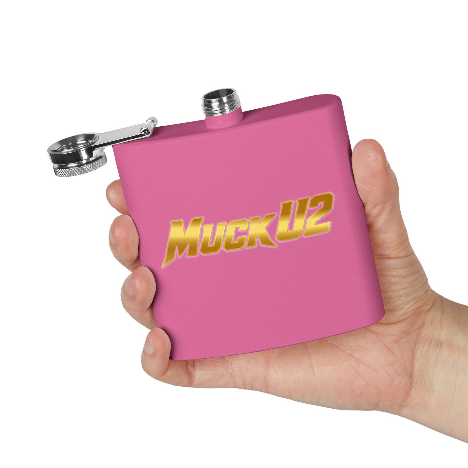 MuckU2 Flask – Gold Logo Poker Flask