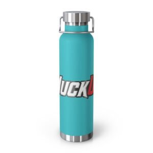 MuckU2 Insulated Water Bottle – White & Red Outlined Poker Logo