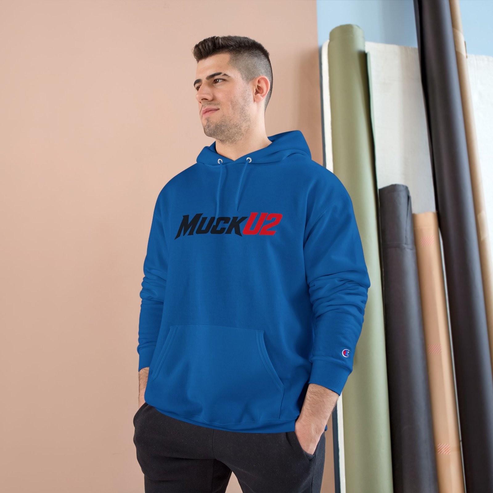 MuckU2 Hoodie – Black & Red Logo Poker Pullover