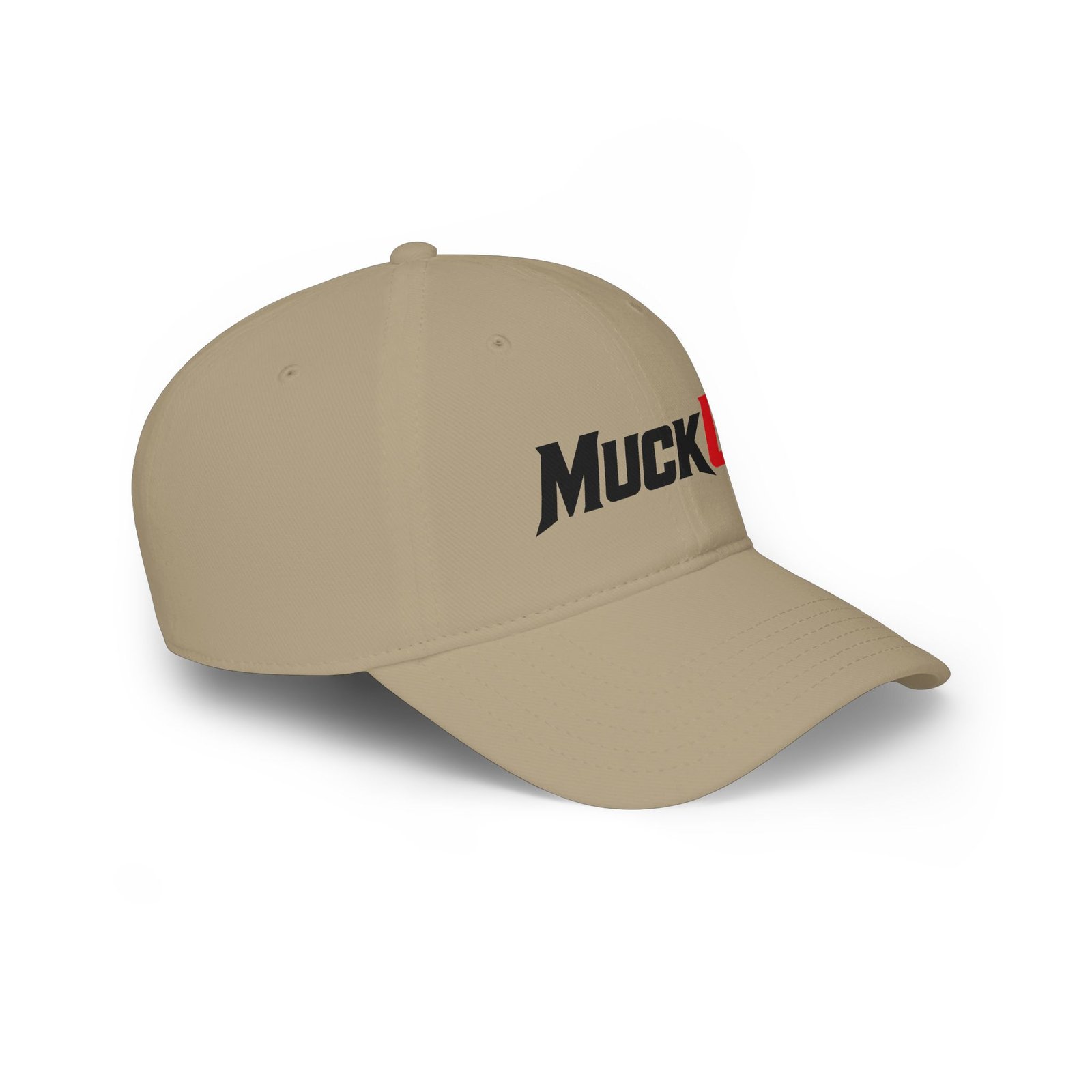 MuckU2 Distressed Dad Hat – Black & Red Logo