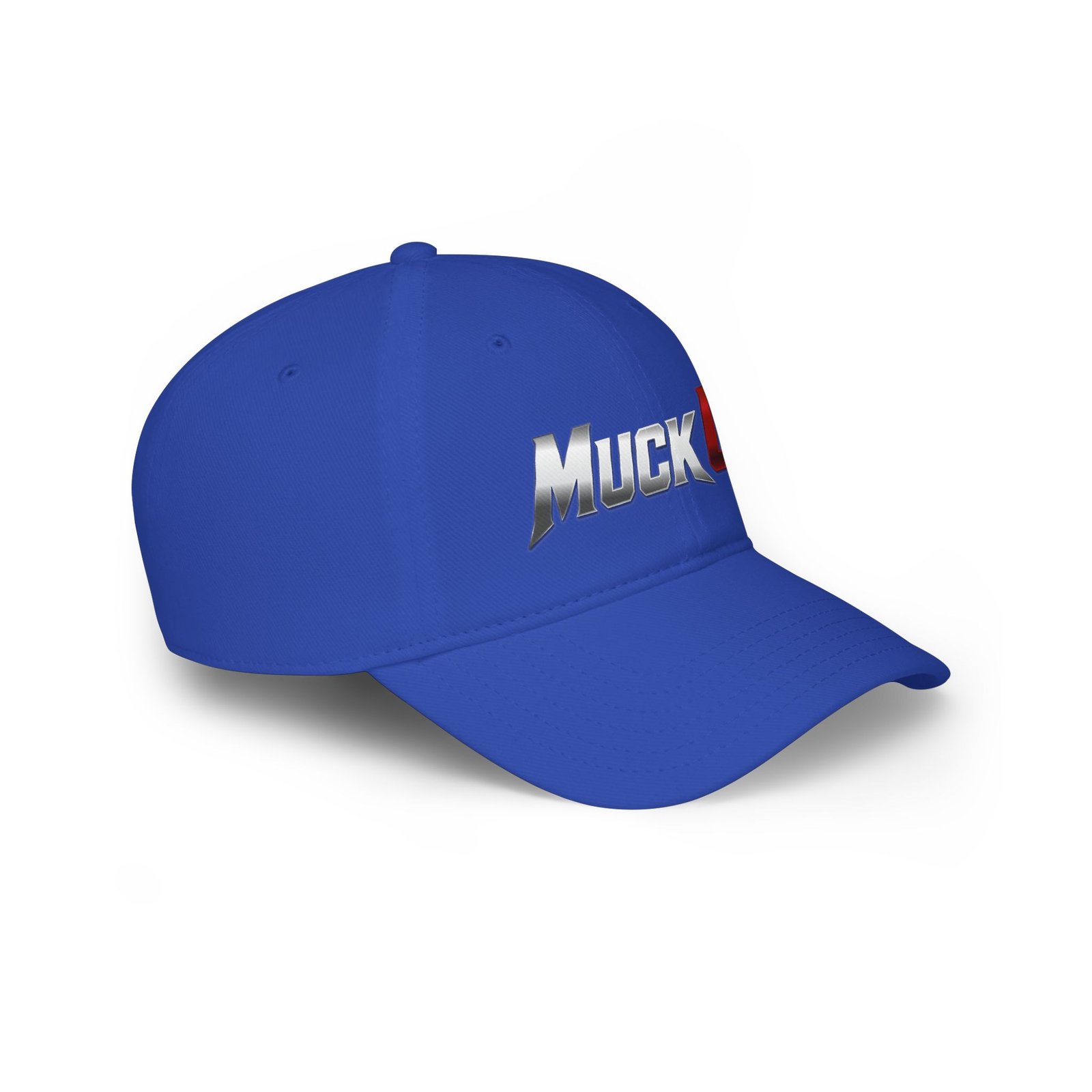 MuckU2 Poker Cap – Silver & Red Logo Baseball Hat