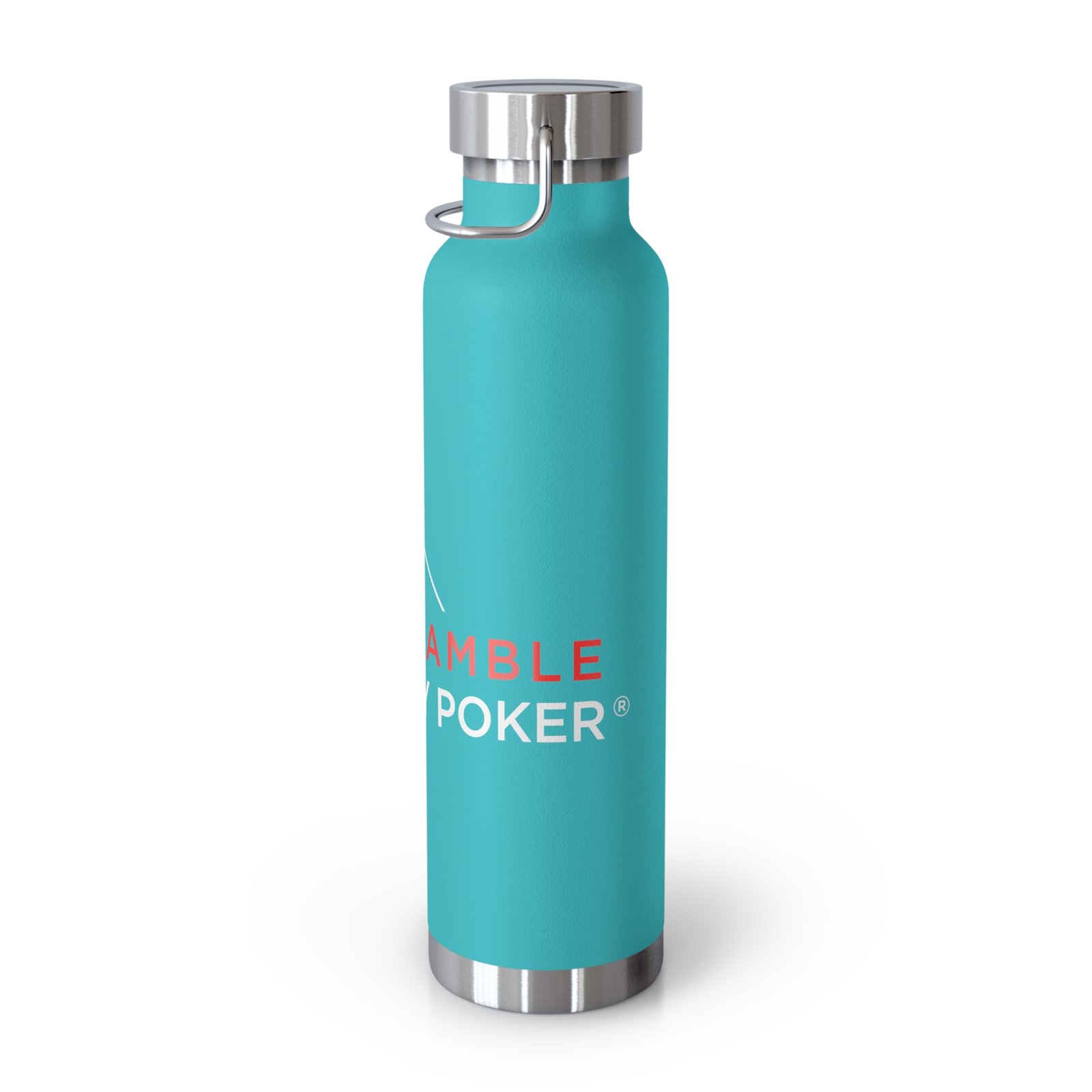 I Don’t Gamble, I Just Play Poker Insulated Water Bottle – Red & Black Logo