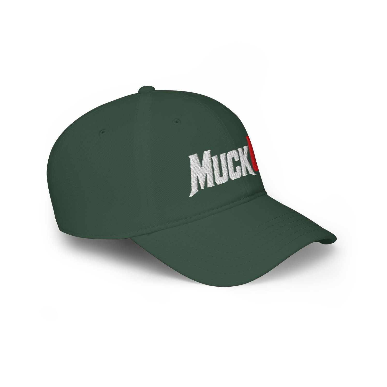 MuckU2 Poker Cap – White & Red Embroidered Baseball Hat