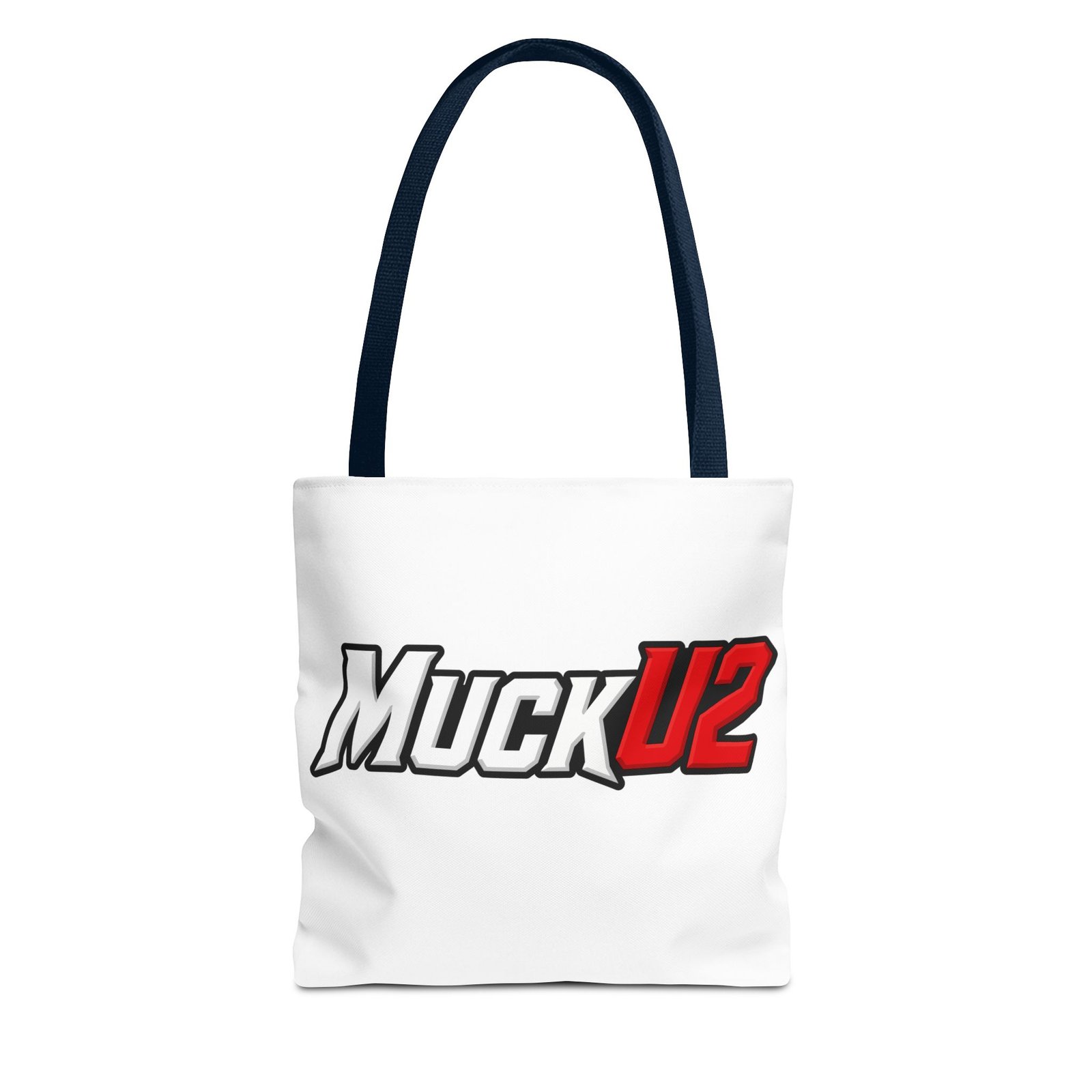 MuckU2 Canvas Tote Bag – White & Red Poker Logo