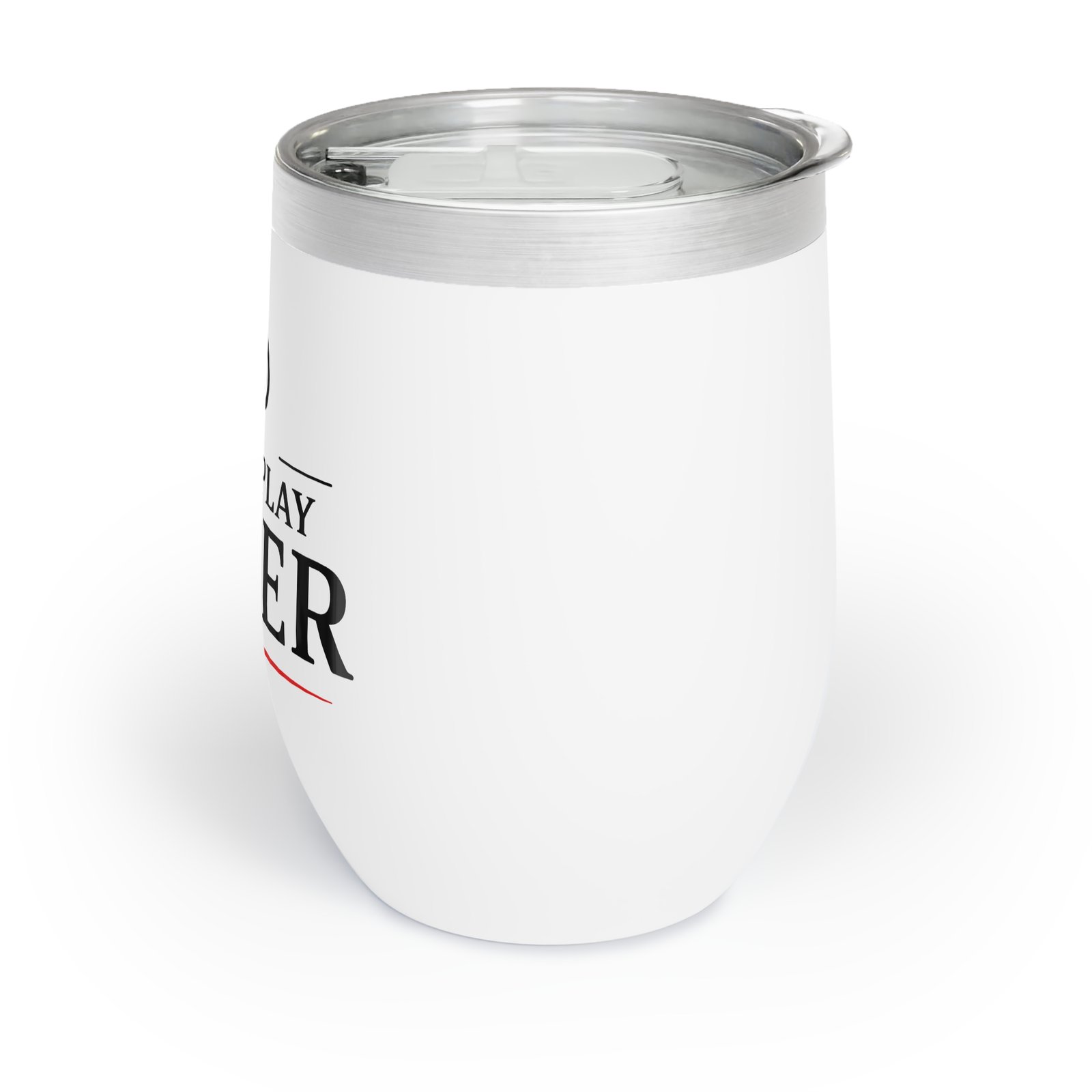 I Just Play Poker Wine Tumbler – Black & Red Logo