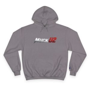 MuckU2 Hoodie – Silver & Red Logo Poker Pullover