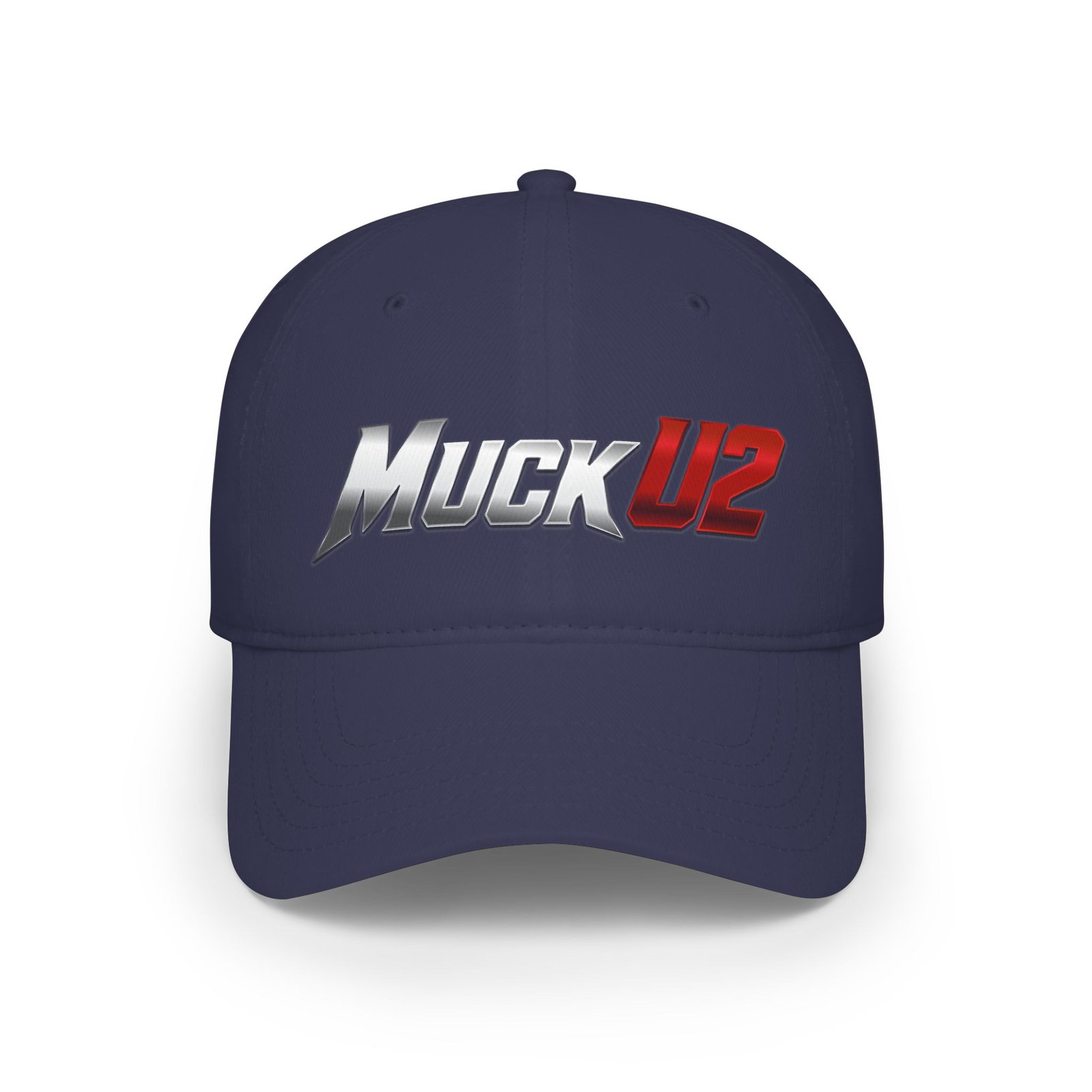 MuckU2 Poker Cap – Silver & Red Logo Baseball Hat
