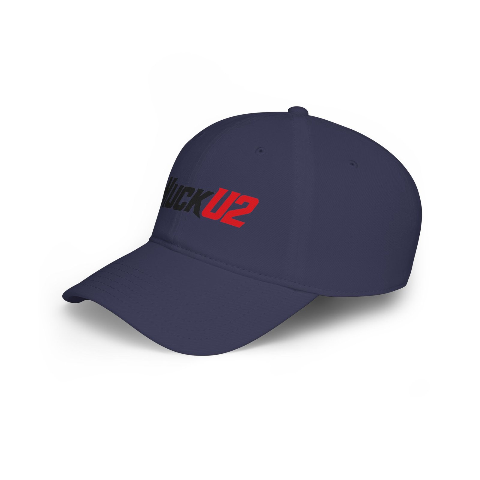 MuckU2 Distressed Dad Hat – Black & Red Logo