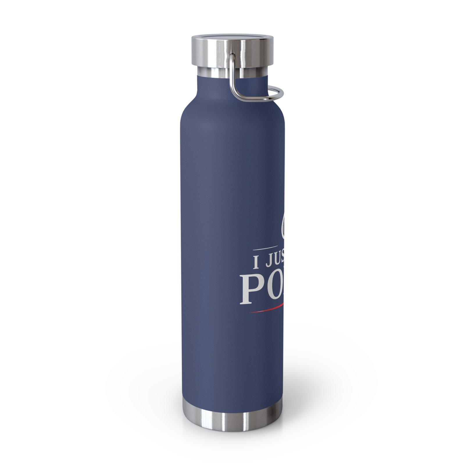 I Just Play Poker Insulated Water Bottle – White & Red Logo