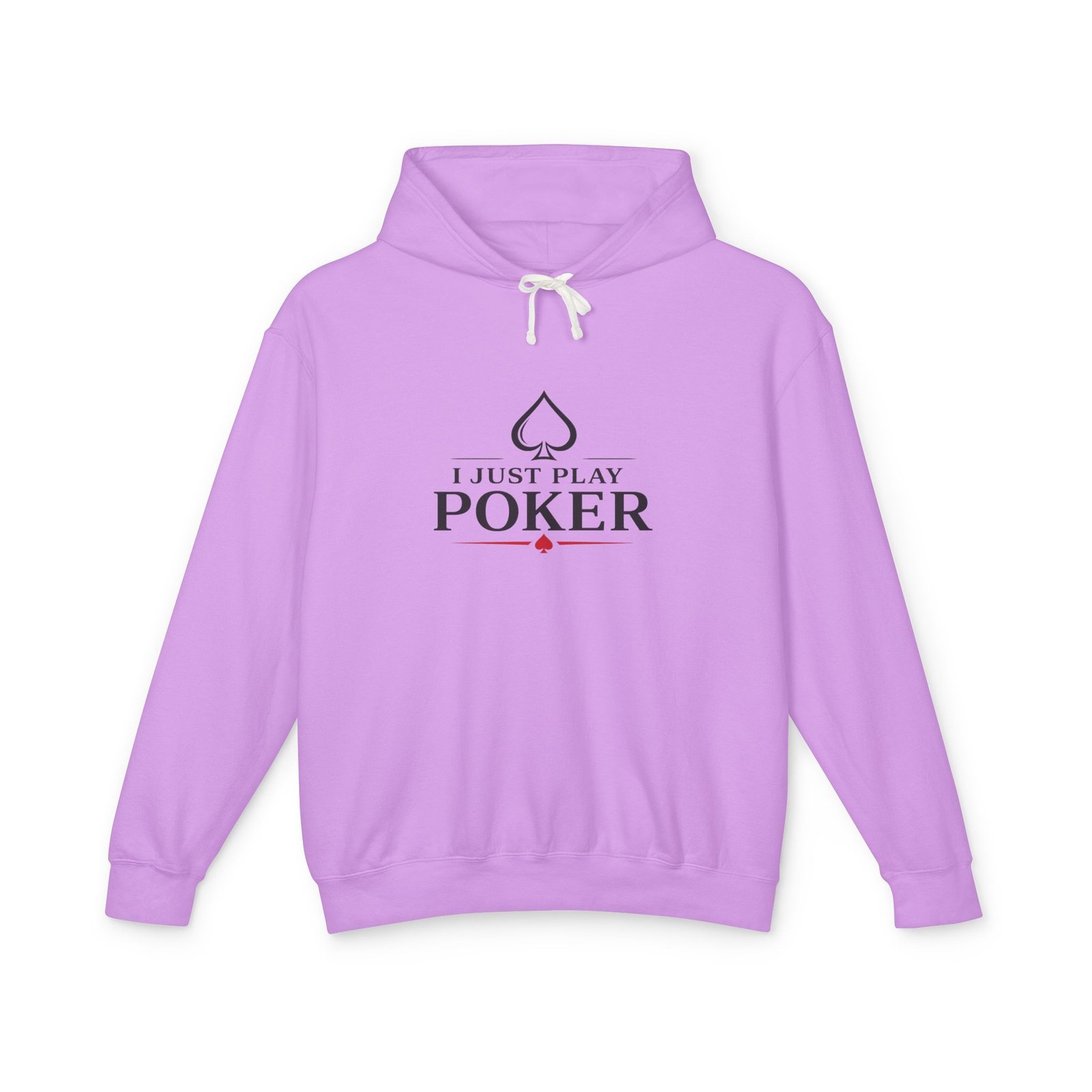 I Just Play Poker Hoodie – Black & Red Poker Logo