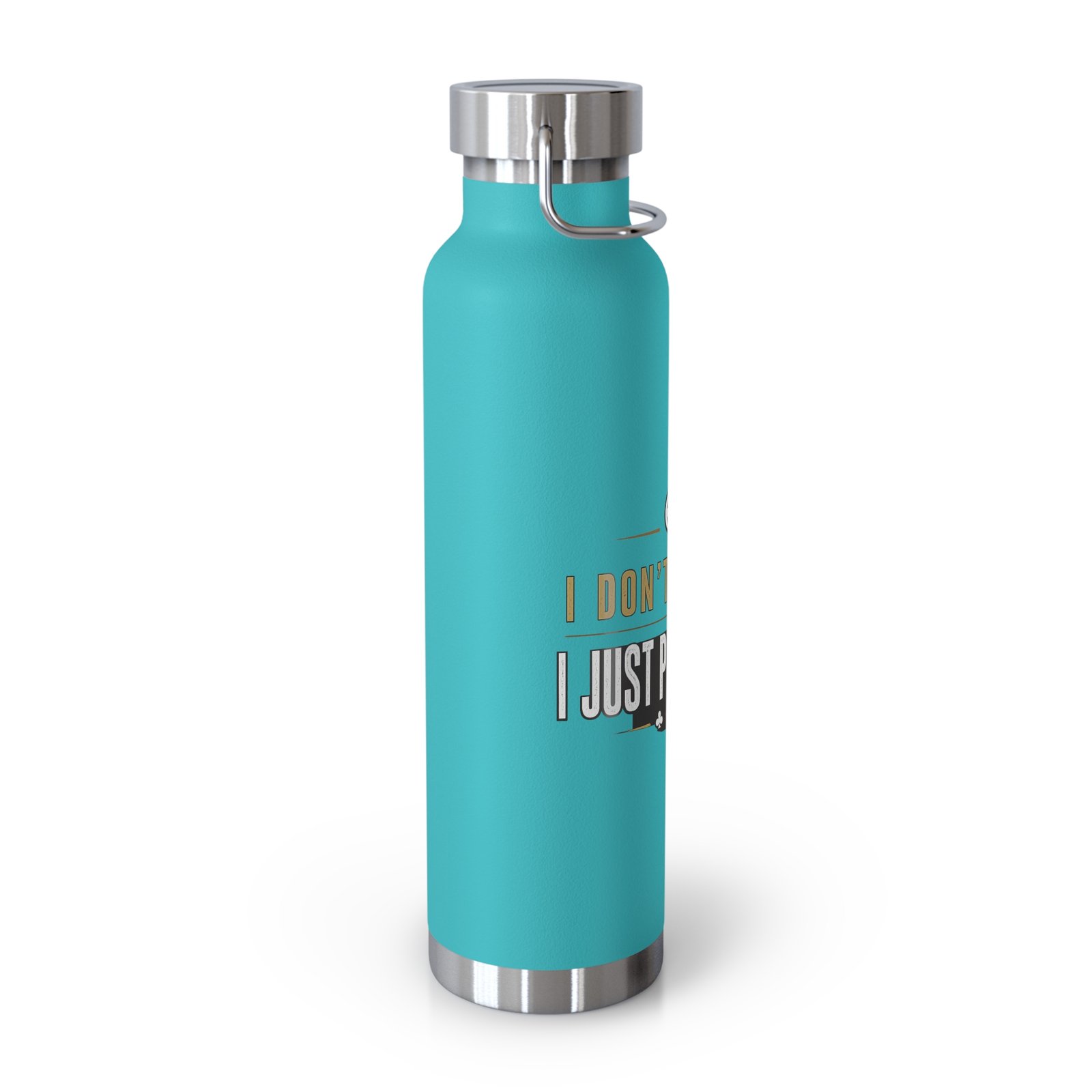 I Don’t Gamble, I Just Play Poker Insulated Water Bottle – Gold & Black Logo