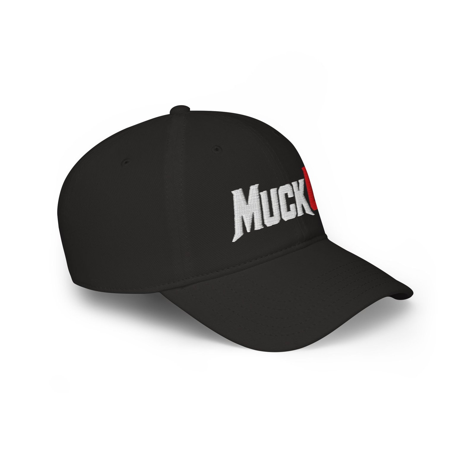 MuckU2 Poker Cap – White & Red Embroidered Baseball Hat